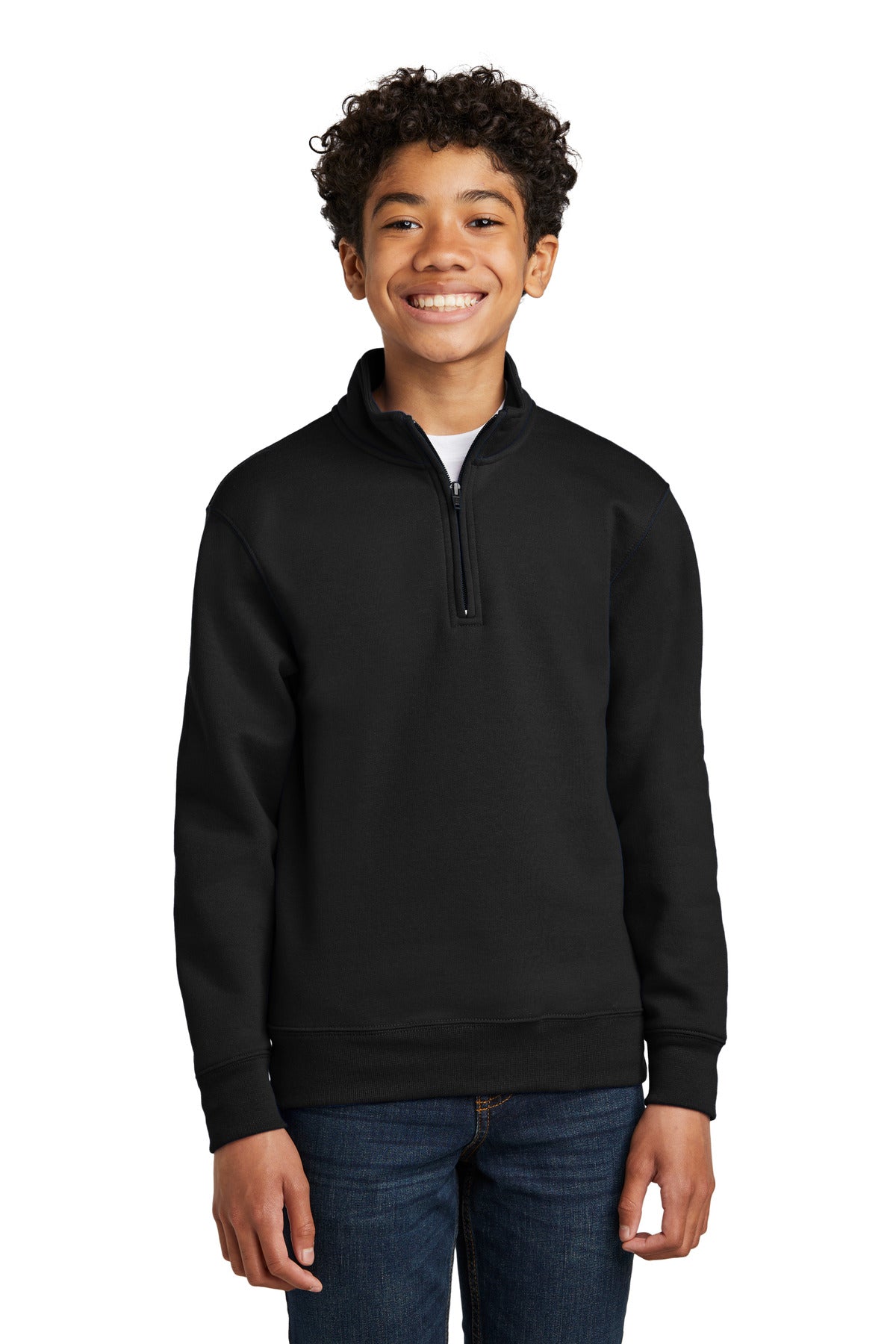 Custom Embroidery or DTF Print - Port & Co ™  Youth Core Fleece 1/4-Zip Pullover Sweatshirt PC78YQ