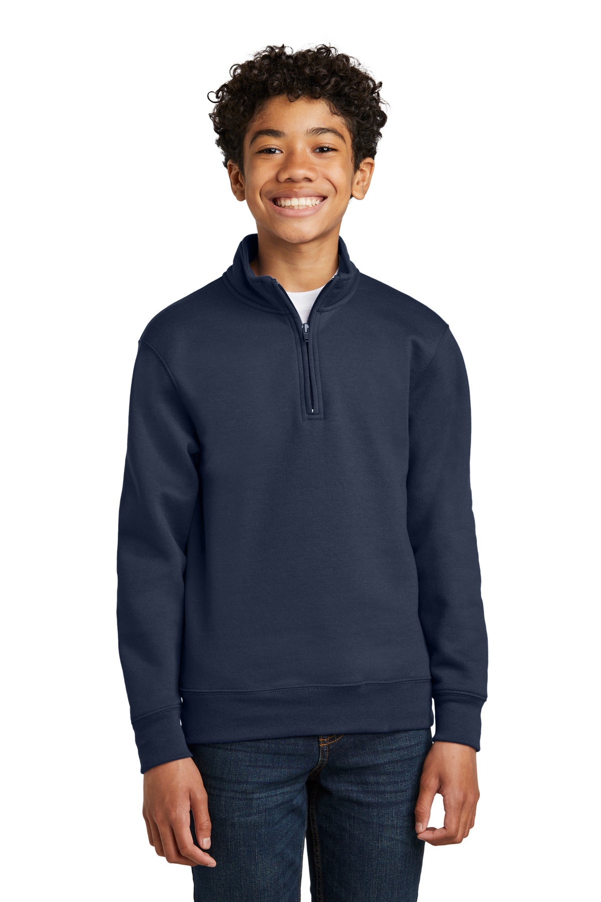 Custom Embroidery or DTF Print - Port & Co ™  Youth Core Fleece 1/4-Zip Pullover Sweatshirt PC78YQ
