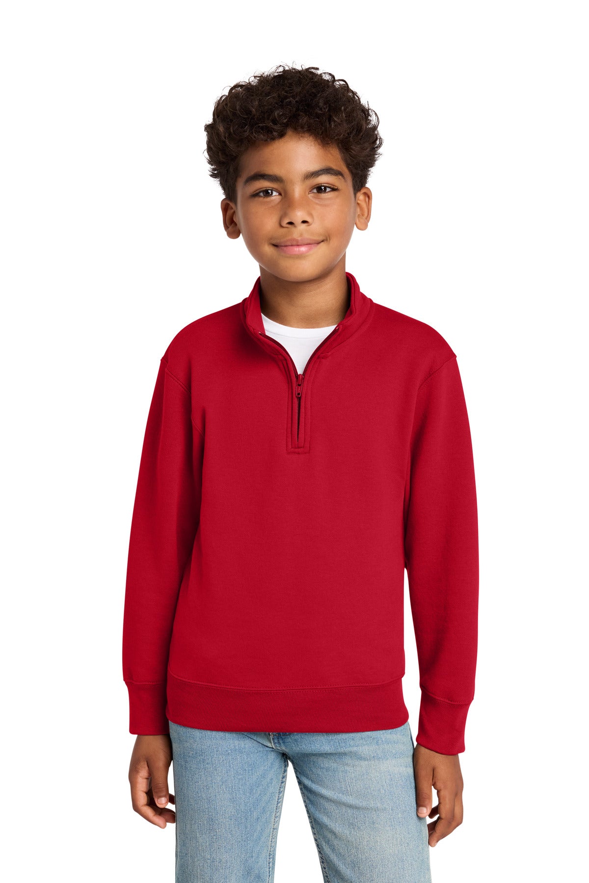 Custom Embroidery or DTF Print - Port & Co ®  Youth Core Fleece 1/4-Zip Pullover Sweatshirt PC78YQ