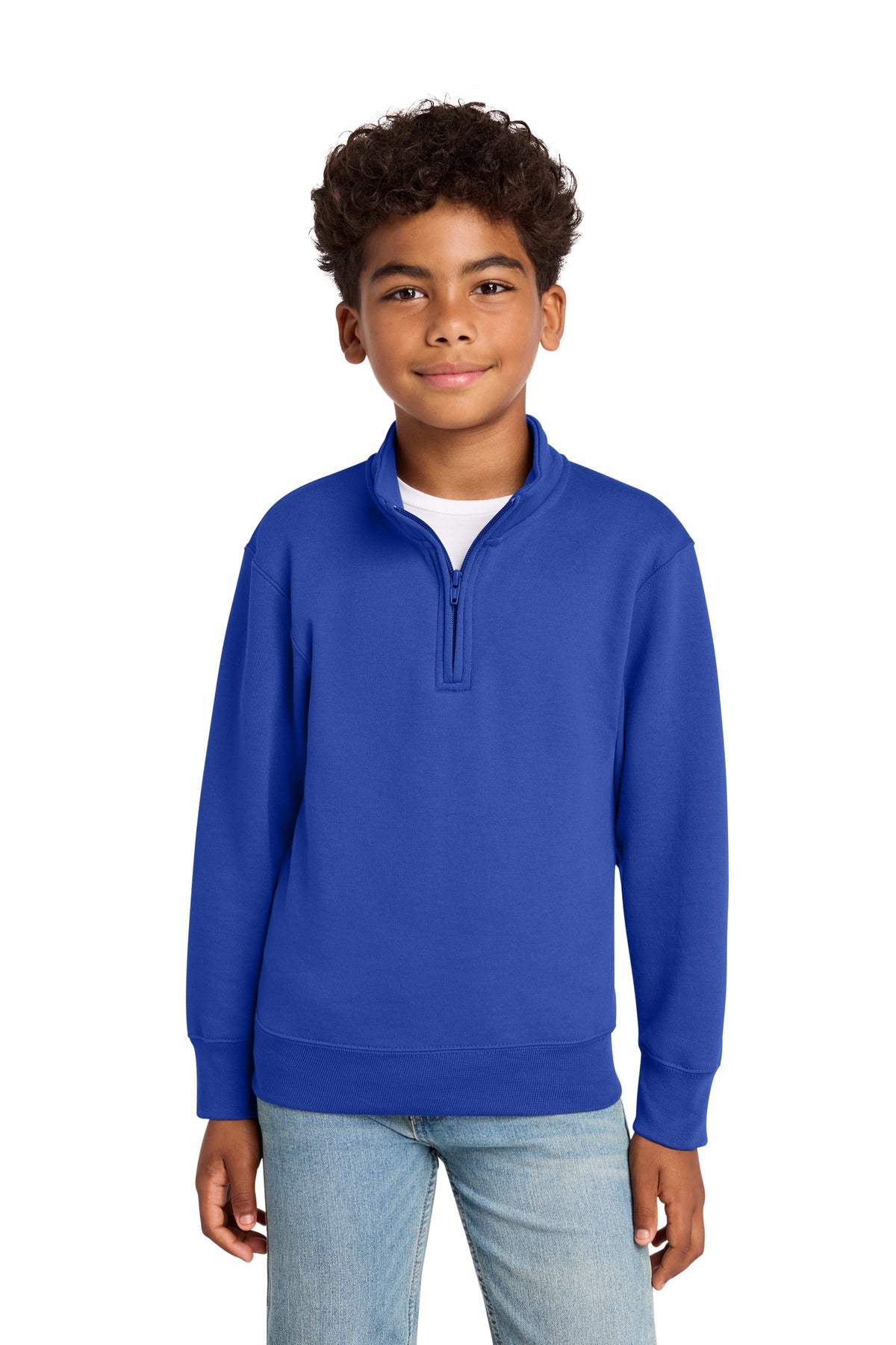 Custom Embroidery or DTF Print - Port & Co ®  Youth Core Fleece 1/4-Zip Pullover Sweatshirt PC78YQ