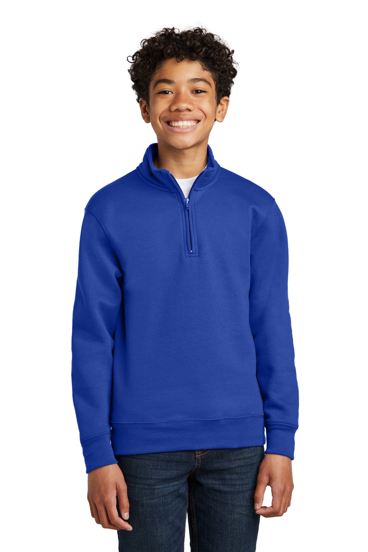 Custom Embroidery or DTF Print - Port & Co ™  Youth Core Fleece 1/4-Zip Pullover Sweatshirt PC78YQ