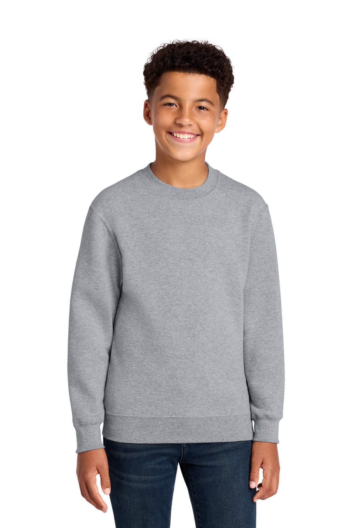 Custom Embroidery or DTF Print - Port & Co ®  Youth Core Fleece Crewneck Sweatshirt PC78Y