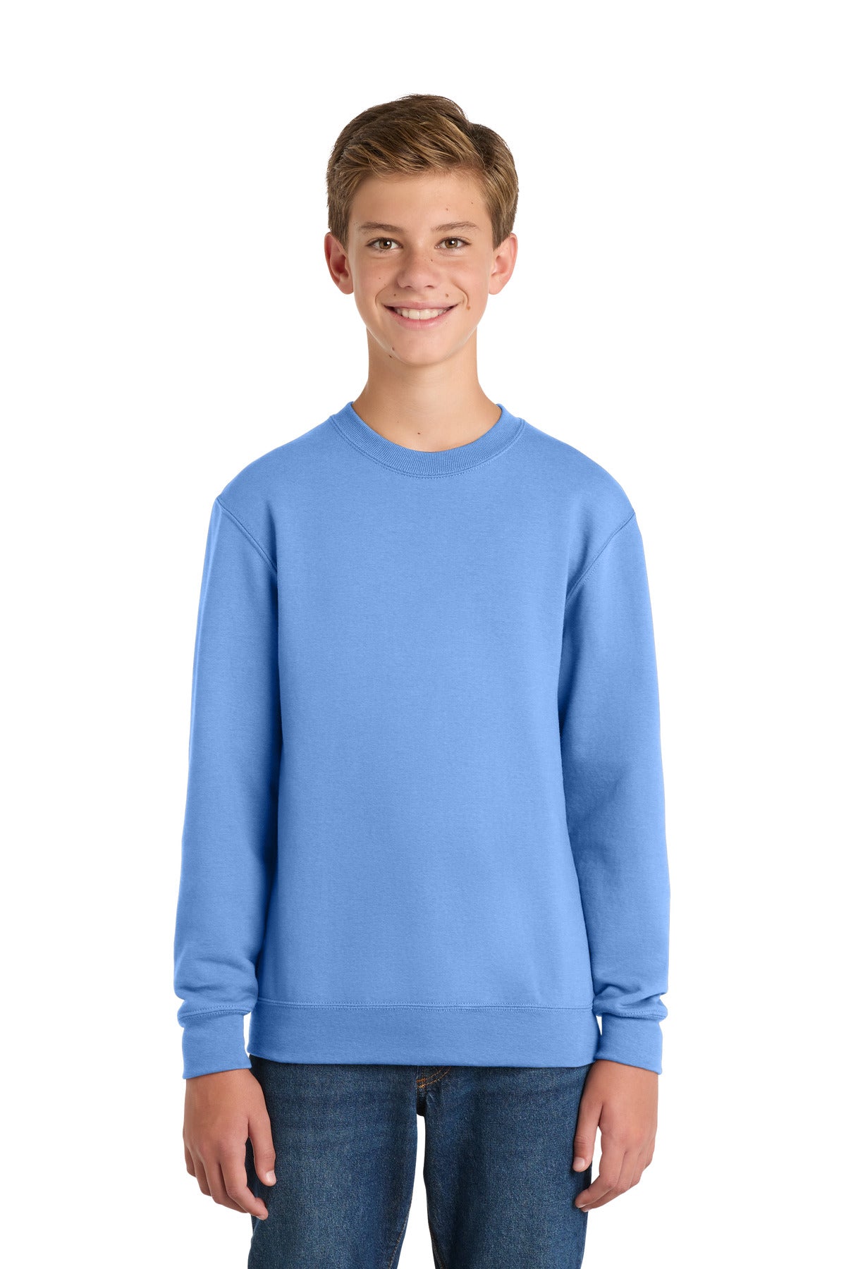 Custom Embroidery or DTF Print - Port & Co ™  Youth Core Fleece Crewneck Sweatshirt PC78Y