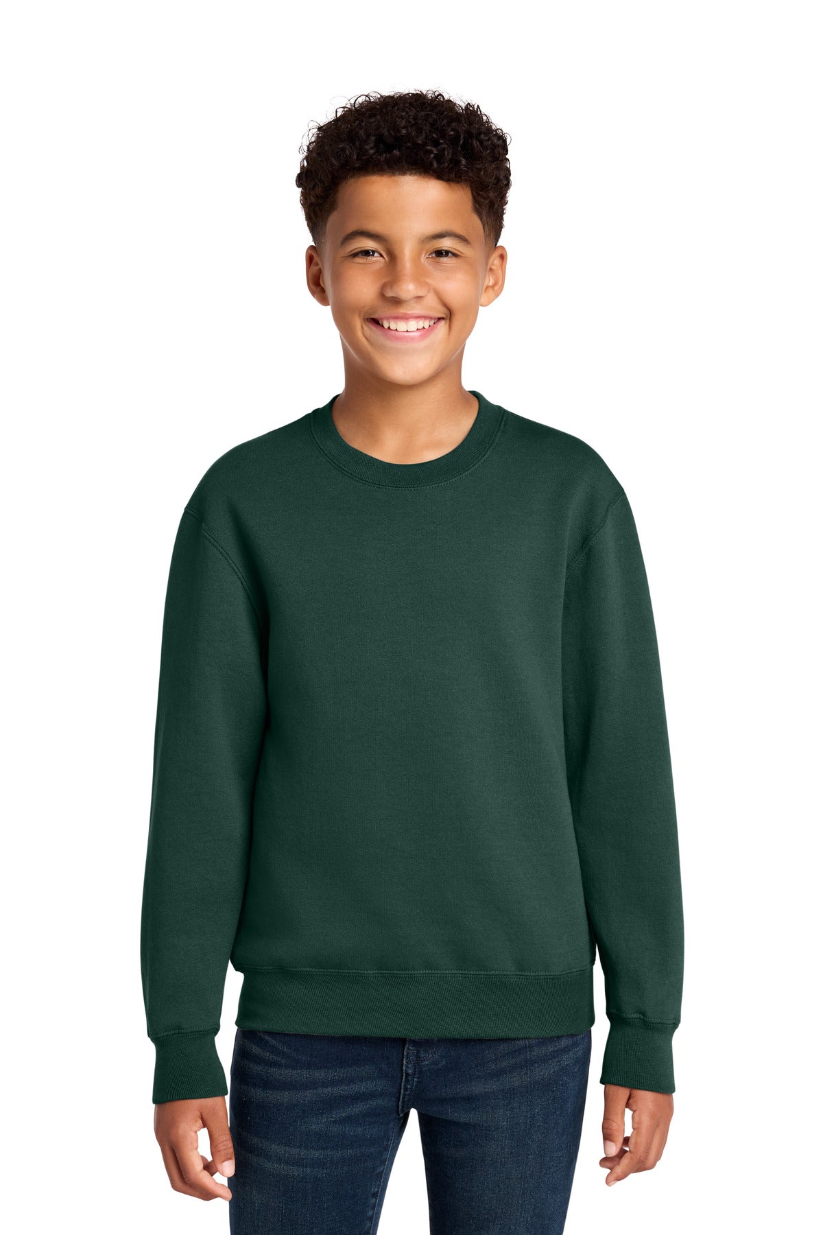 Custom Embroidery or DTF Print - Port & Co ®  Youth Core Fleece Crewneck Sweatshirt PC78Y