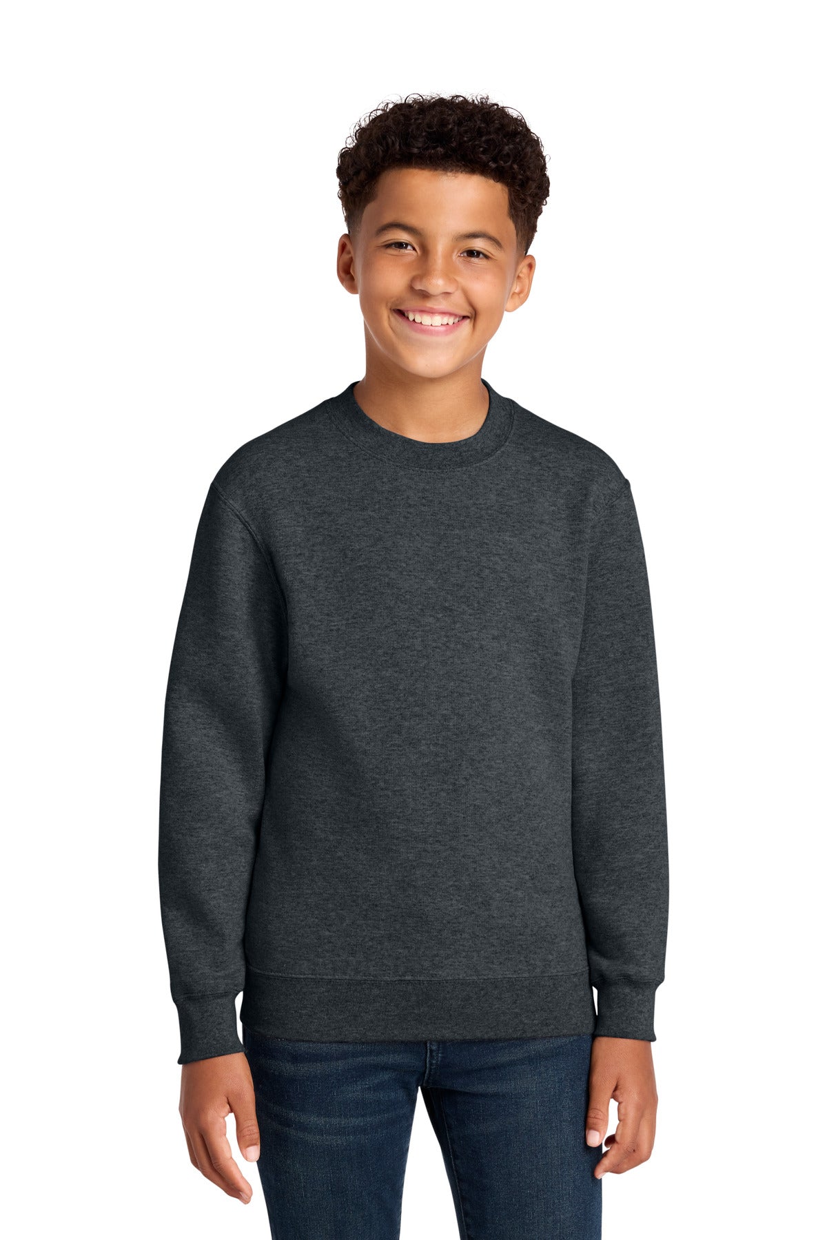 Custom Embroidery or DTF Print - Port & Co ®  Youth Core Fleece Crewneck Sweatshirt PC78Y