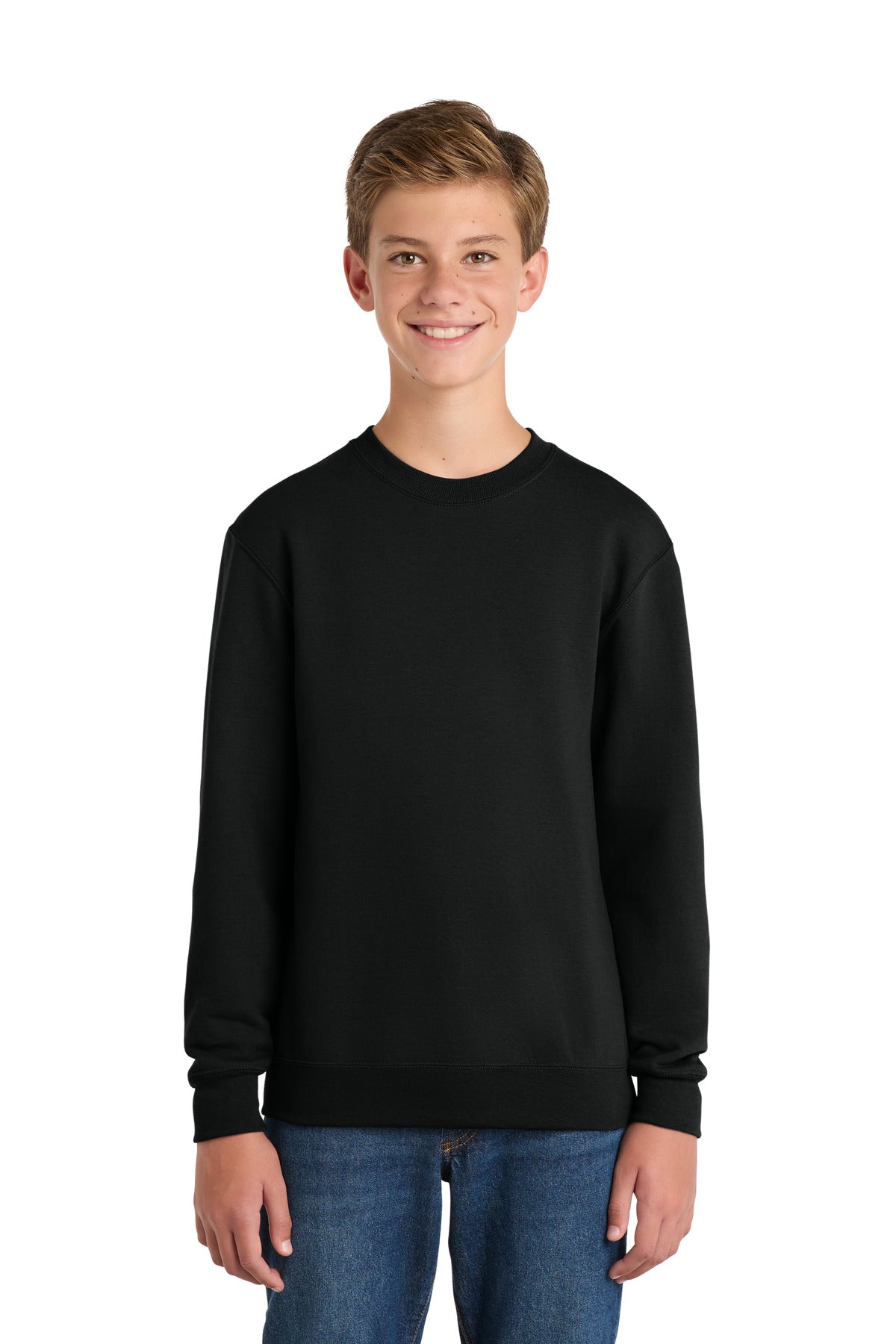 Custom Embroidery or DTF Print - Port & Co ™  Youth Core Fleece Crewneck Sweatshirt PC78Y
