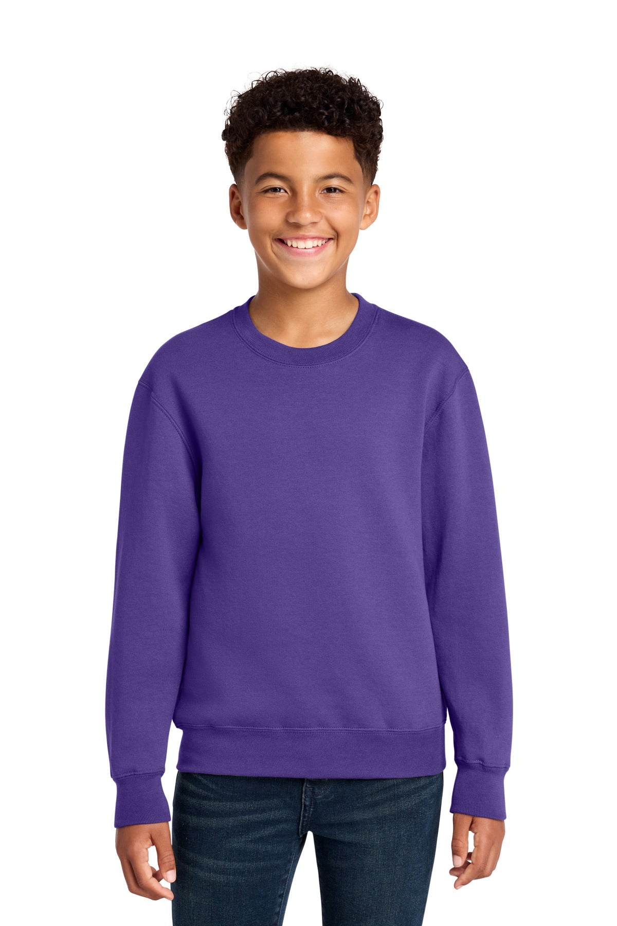 Custom Embroidery or DTF Print - Port & Co ®  Youth Core Fleece Crewneck Sweatshirt PC78Y