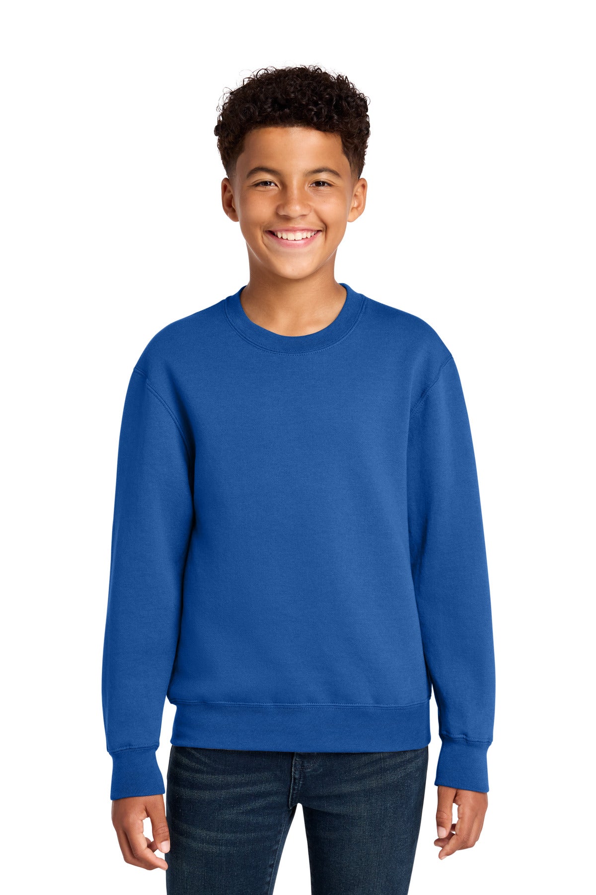 Custom Embroidery or DTF Print - Port & Co ®  Youth Core Fleece Crewneck Sweatshirt PC78Y