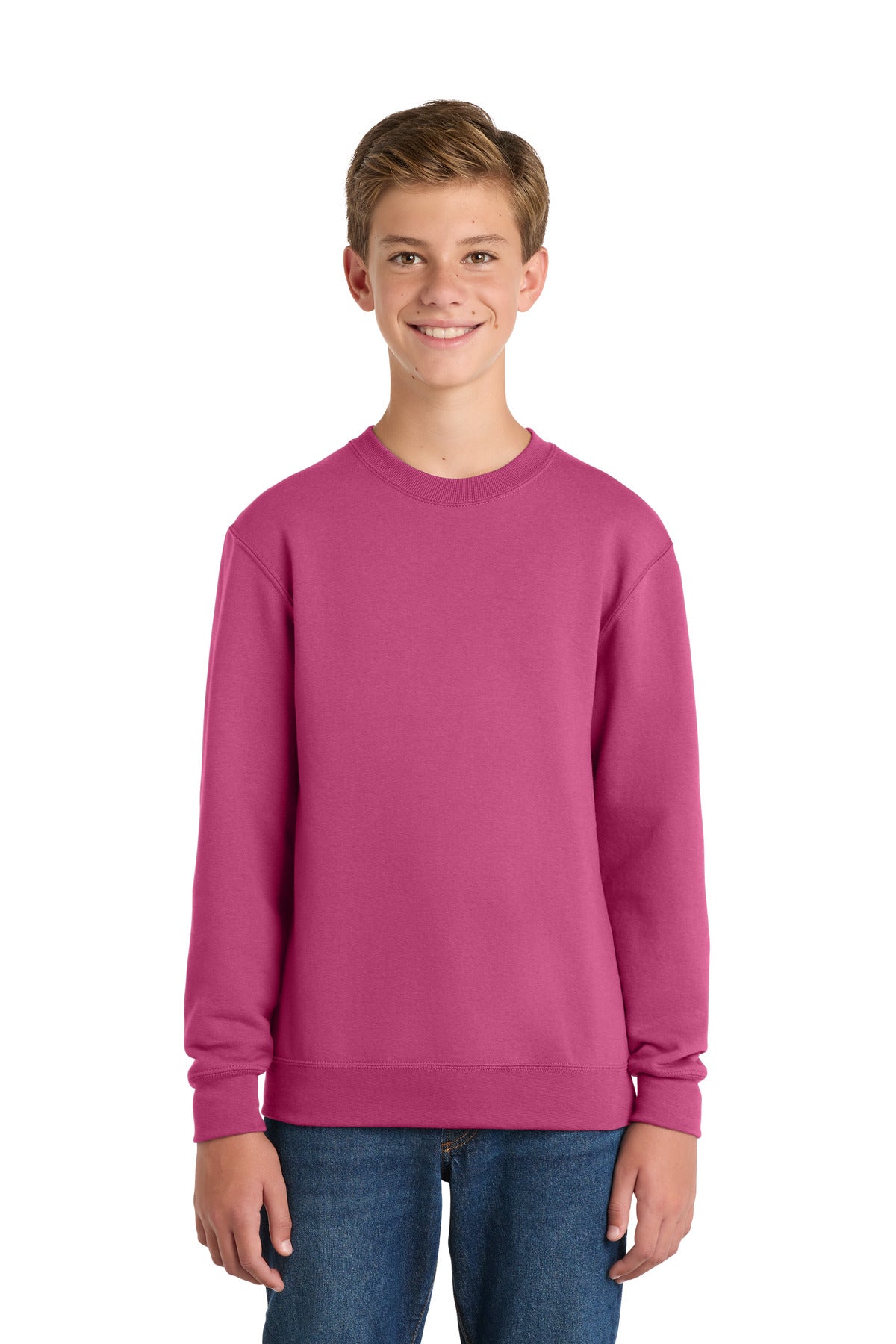 Custom Embroidery or DTF Print - Port & Co ™  Youth Core Fleece Crewneck Sweatshirt PC78Y