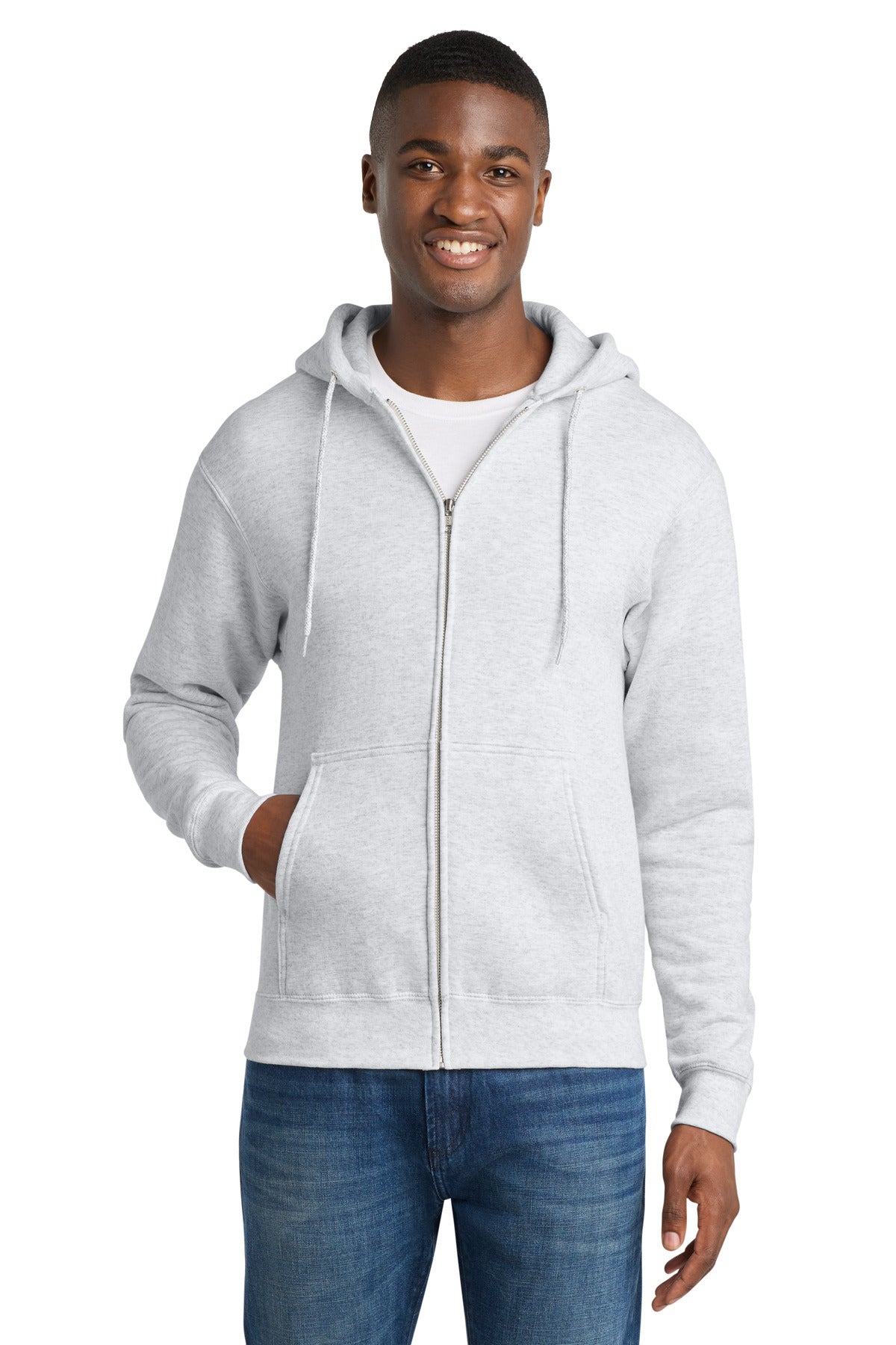 Custom Embroidery or DTF Print - Port & Co ™  Core Fleece Full-Zip Hooded Sweatshirt. PC78ZH