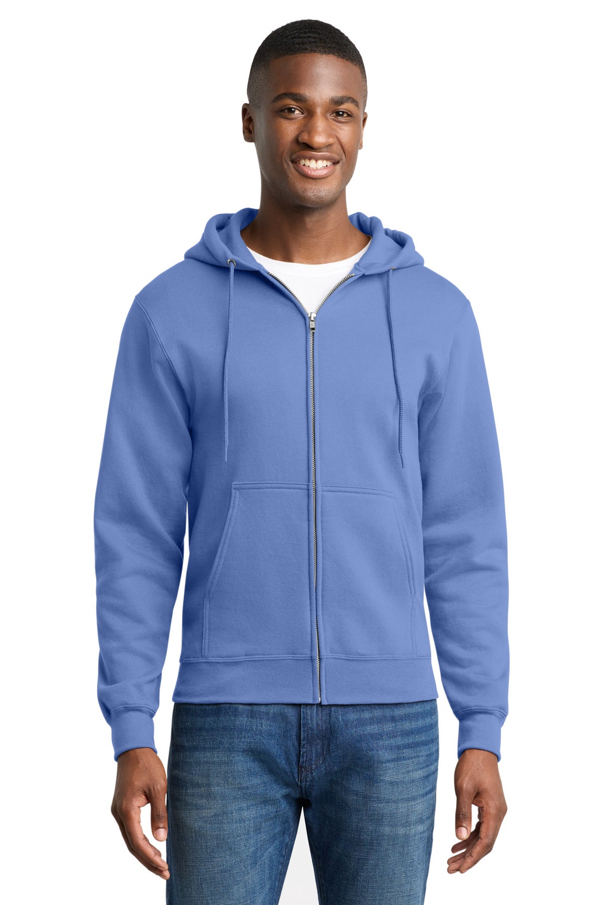 Custom Embroidered or DTF Print on Port & Co ™  Core Fleece Full-Zip Hooded Sweatshirt. PC78ZH