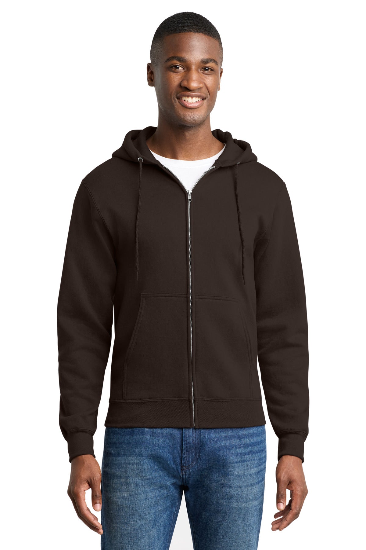 Custom Embroidered or DTF Print on Port & Co ™  Core Fleece Full-Zip Hooded Sweatshirt. PC78ZH