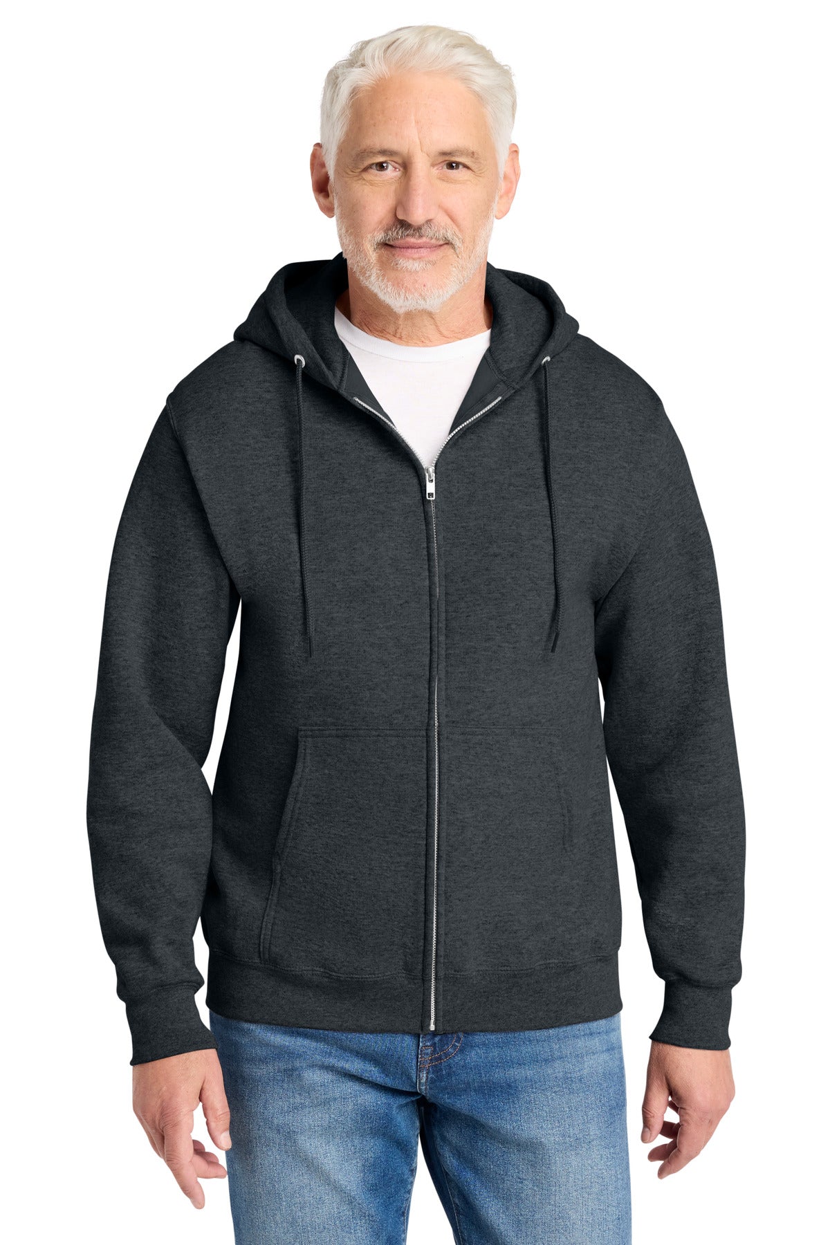 Custom Embroidery or DTF Print - Port & Co ®  Core Fleece Full-Zip Hooded Sweatshirt. PC78ZH