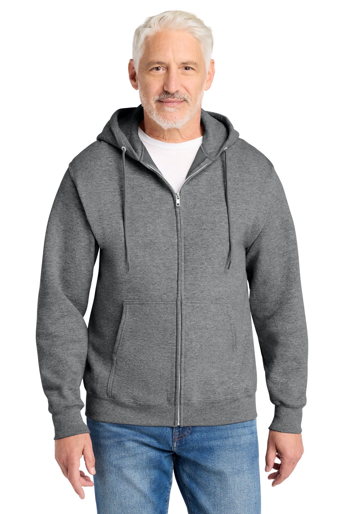 Custom Embroidery or DTF Print - Port & Co ®  Core Fleece Full-Zip Hooded Sweatshirt. PC78ZH