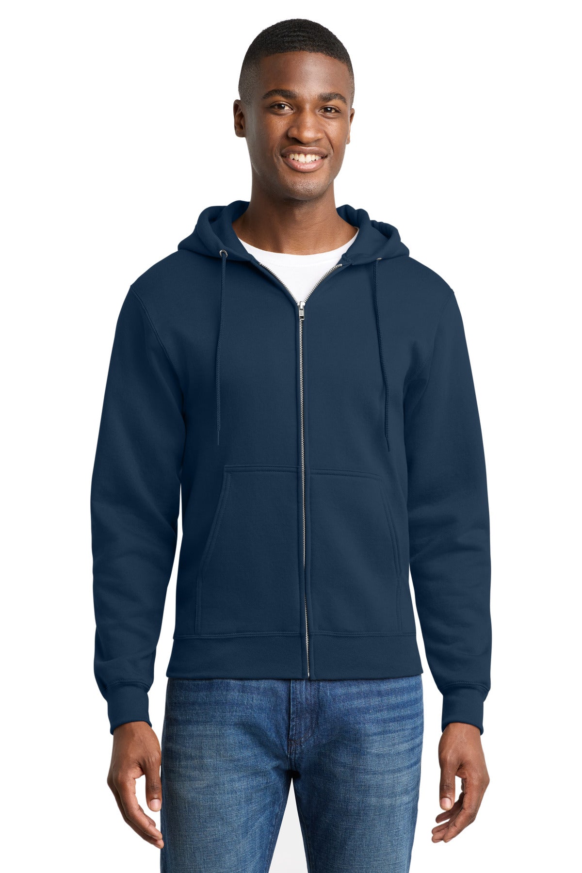 Custom Embroidery or DTF Print - Port & Co ™  Core Fleece Full-Zip Hooded Sweatshirt. PC78ZH