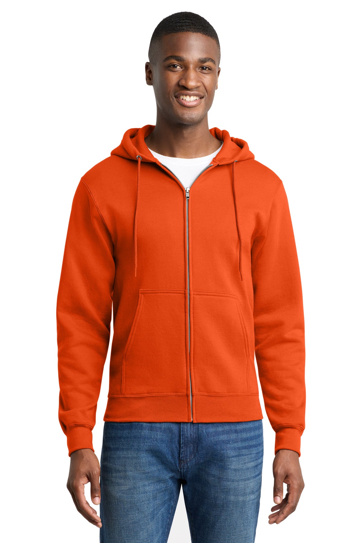 Custom Embroidered or DTF Print on Port & Co ™  Core Fleece Full-Zip Hooded Sweatshirt. PC78ZH