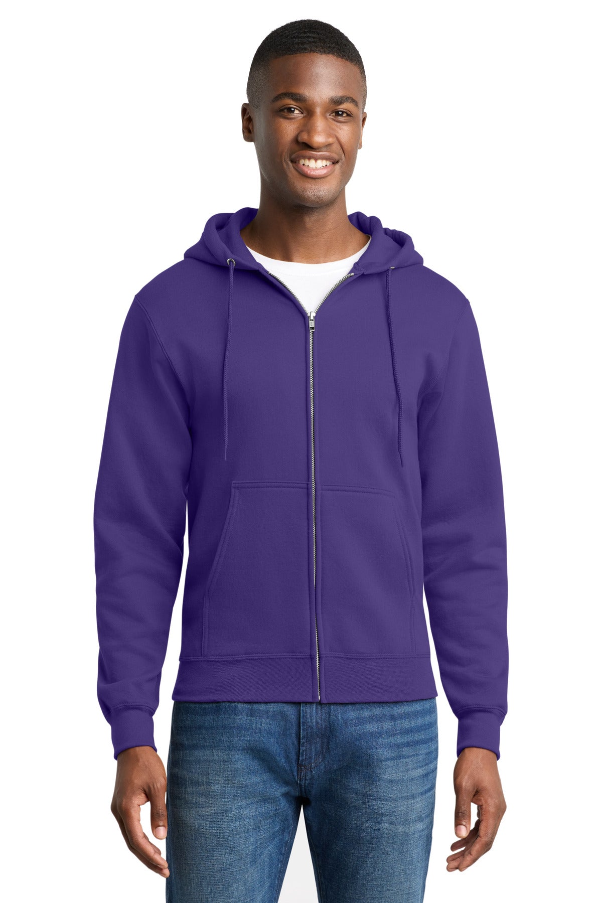 Custom Embroidery or DTF Print - Port & Co ™  Core Fleece Full-Zip Hooded Sweatshirt. PC78ZH
