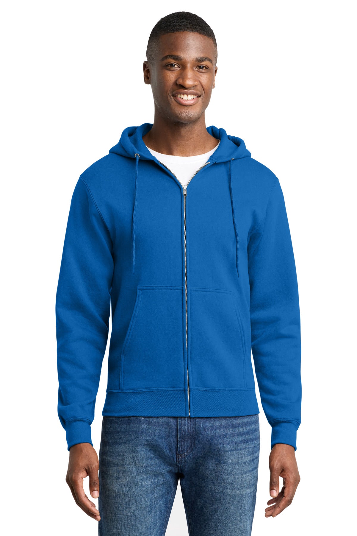Custom Embroidery or DTF Print - Port & Co ™  Core Fleece Full-Zip Hooded Sweatshirt. PC78ZH