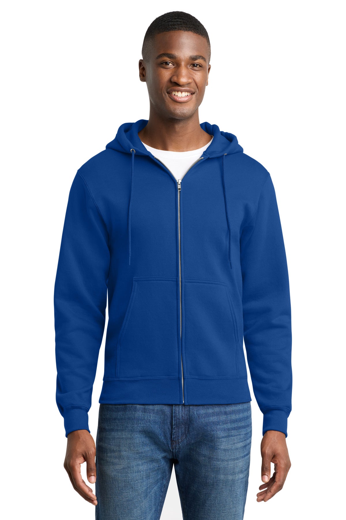 Custom Embroidery or DTF Print - Port & Co ™  Core Fleece Full-Zip Hooded Sweatshirt. PC78ZH