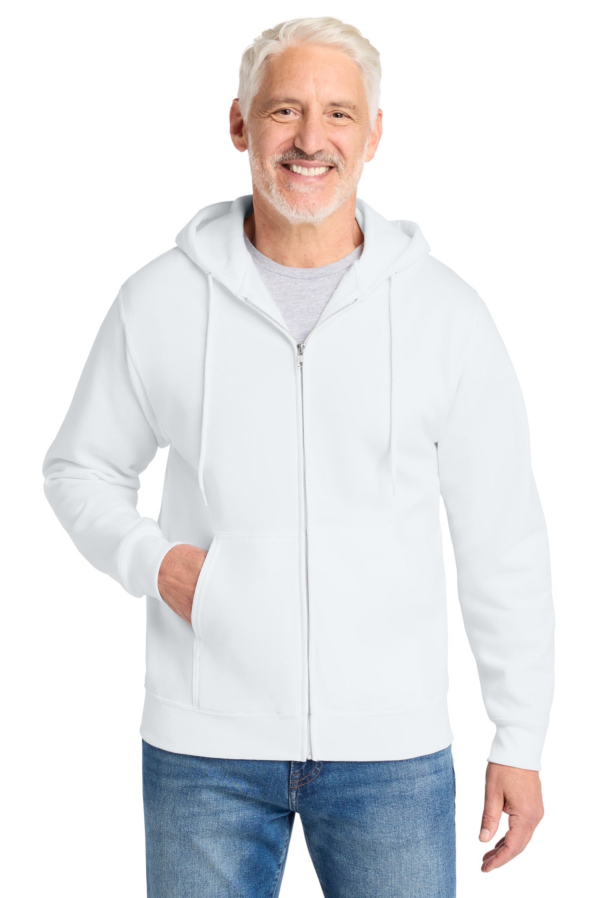 Custom Embroidery or DTF Print - Port & Co ®  Core Fleece Full-Zip Hooded Sweatshirt. PC78ZH