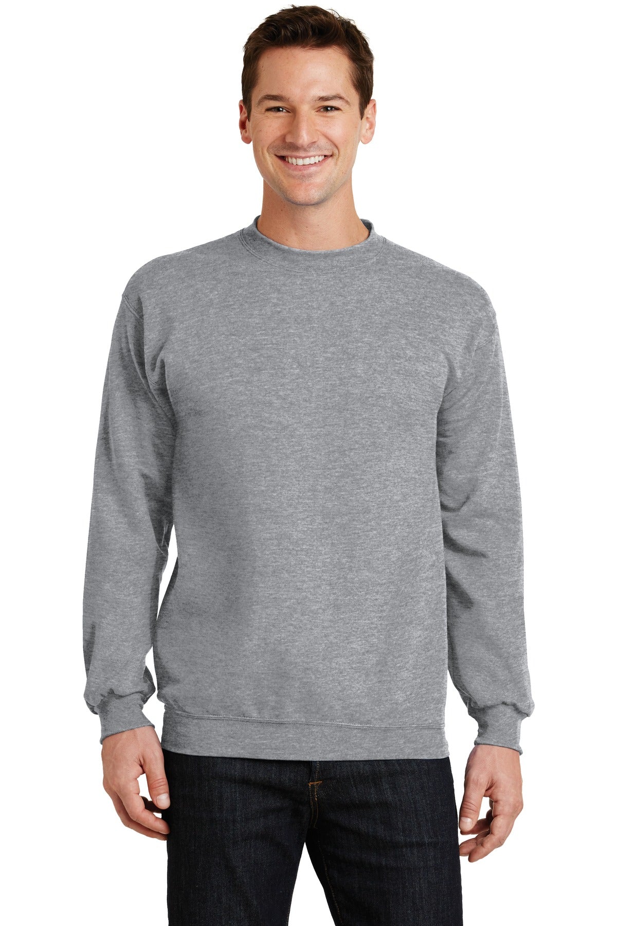 Custom Embroidery or DTF Print on Port & Co™ Core Fleece Crewneck Sweatshirt. PC78
