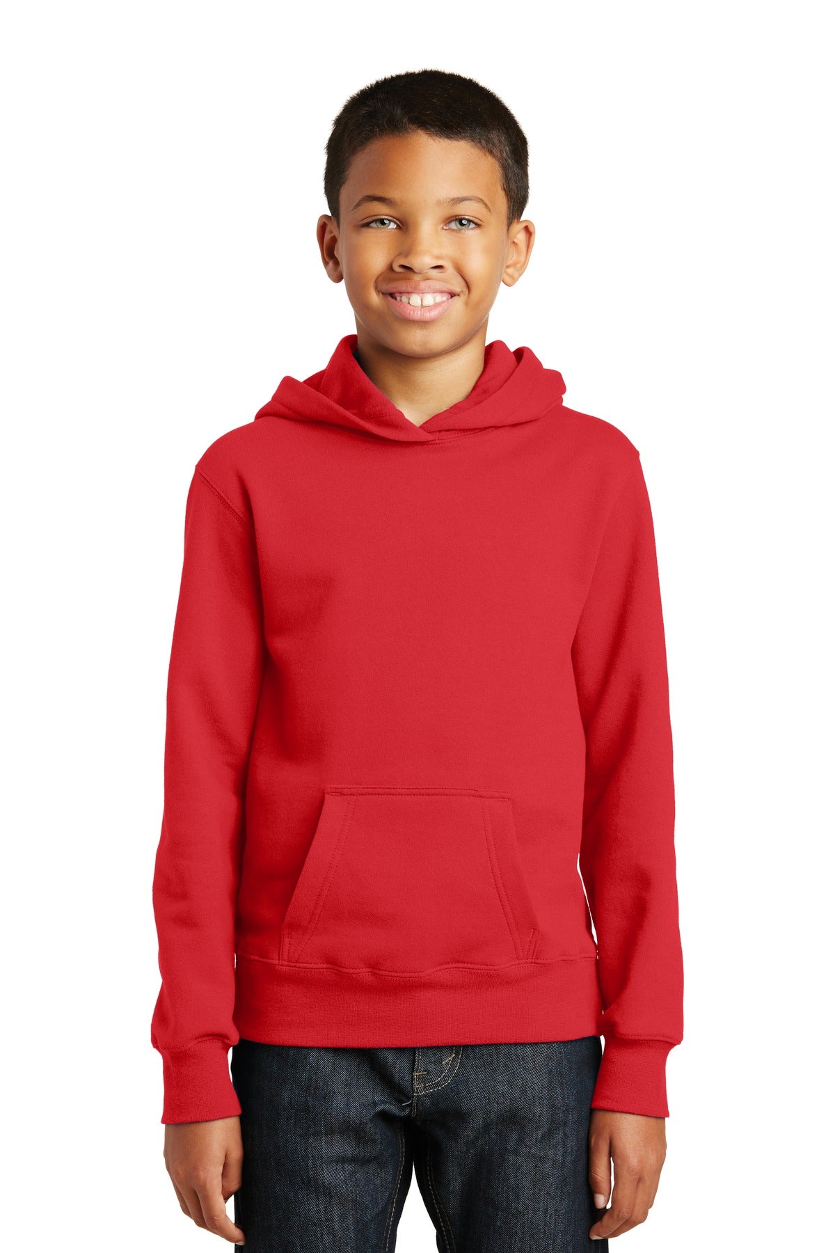 Custom Embroidered or DTF Print on Port & Co ™  Youth Fan Favorite Fleece Pullover Hooded Sweatshirt. PC850YH
