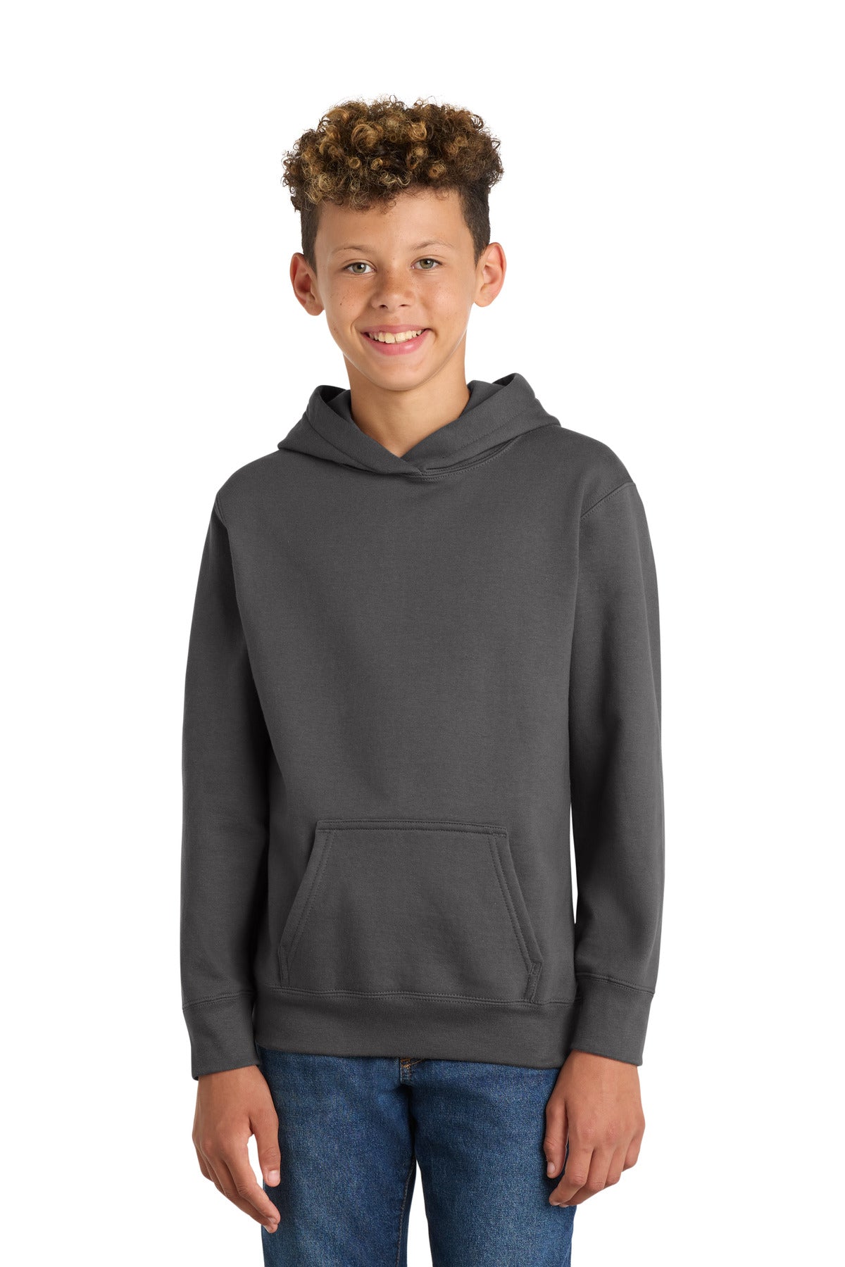 Custom Embroidery or DTF Print - Port & Co ®  Youth Fan Favorite Fleece Pullover Hooded Sweatshirt. PC850YH
