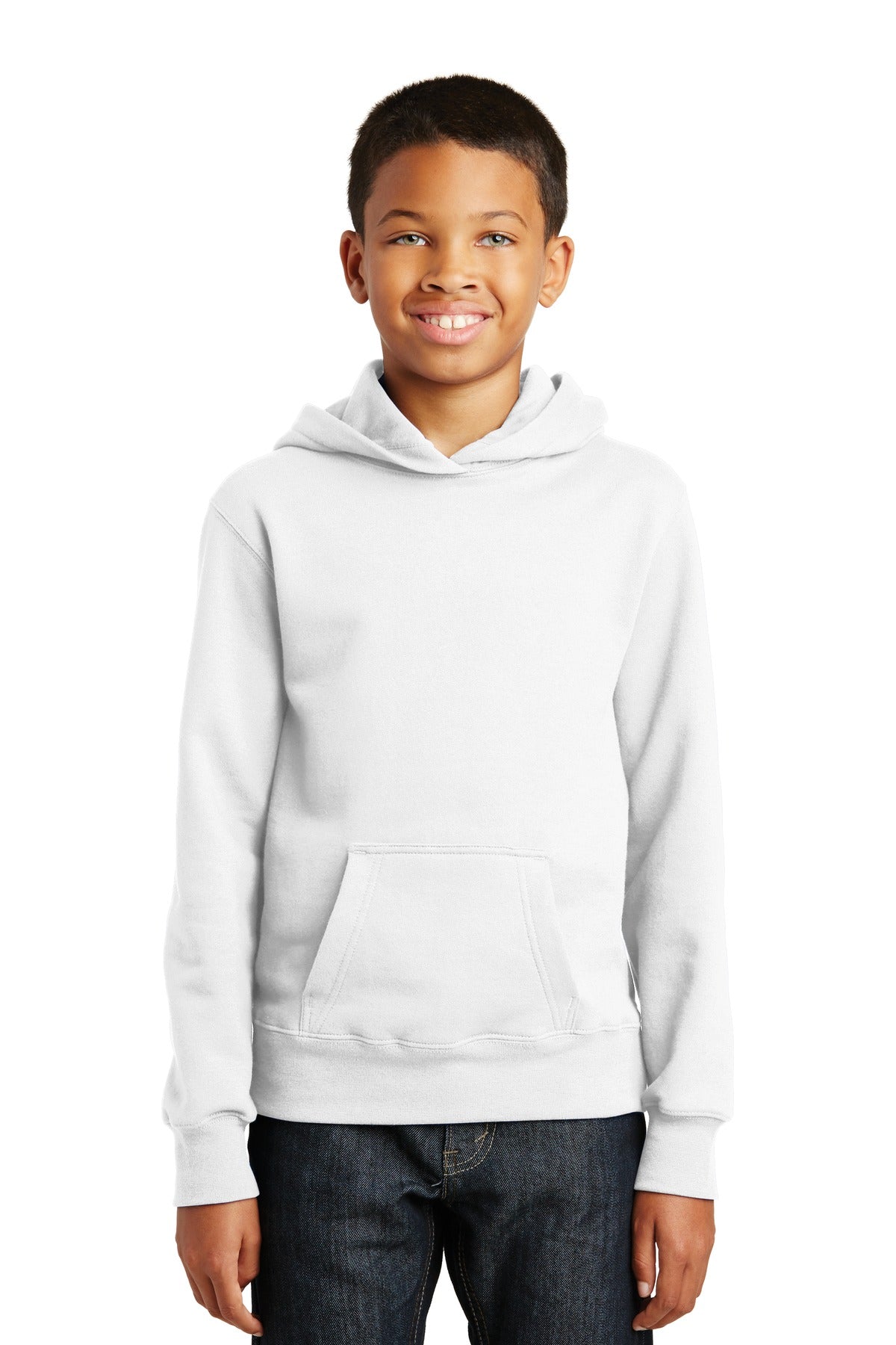 Custom Embroidered - Port & Company® Youth Fan Favorite Fleece Pullover Hooded Sweatshirt. PC850YH