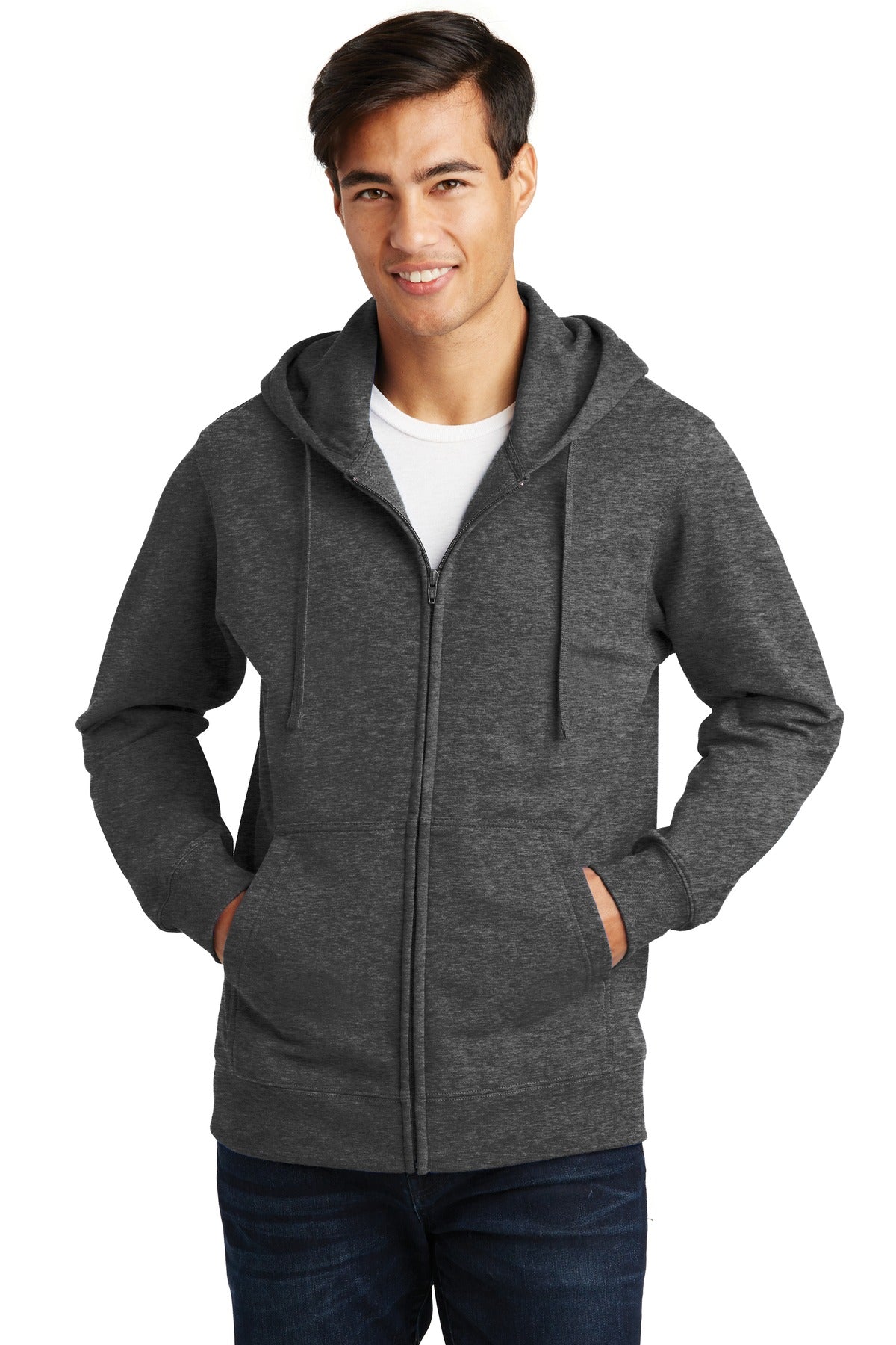Custom Embroidered - Port & Company® Fan Favorite Fleece Full-Zip Hooded Sweatshirt. PC850ZH