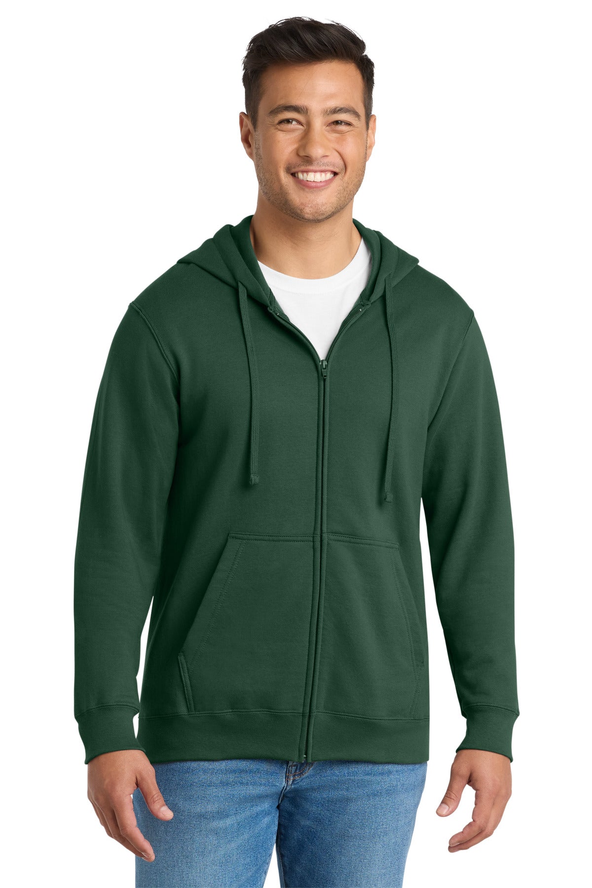 Custom Embroidery or DTF Print - Port & Co ®  Fan Favorite Fleece Full-Zip Hooded Sweatshirt. PC850ZH
