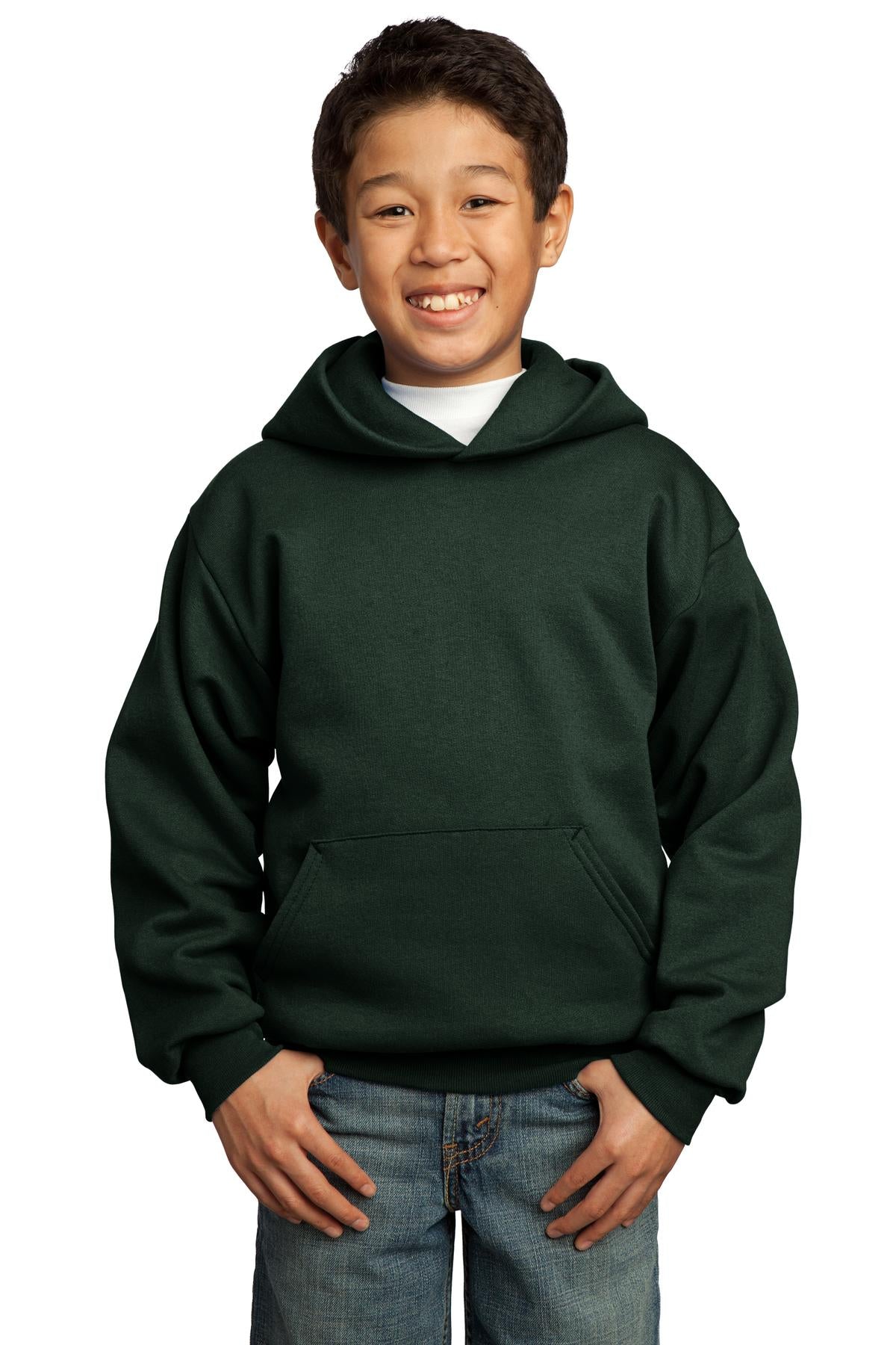 Custom Embroidered - Port & Company® - Youth Core Fleece Pullover Hooded Sweatshirt.  PC90YH