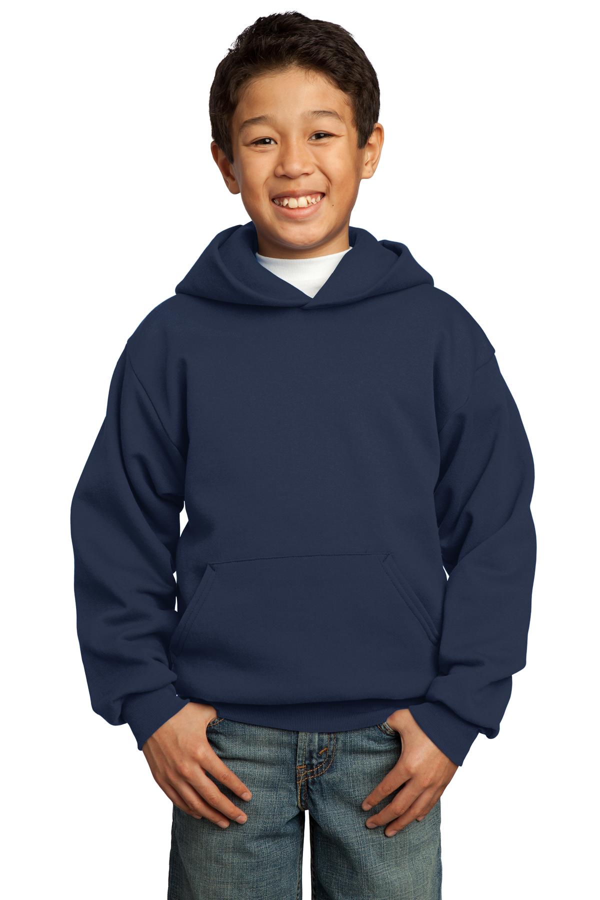 Custom Embroidered - Port & Company® - Youth Core Fleece Pullover Hooded Sweatshirt.  PC90YH