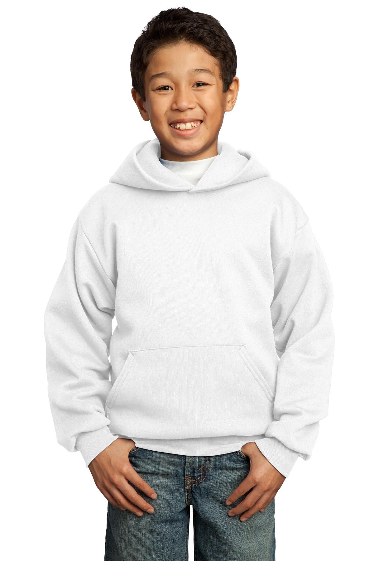 Custom Embroidered - Port & Company® - Youth Core Fleece Pullover Hooded Sweatshirt.  PC90YH