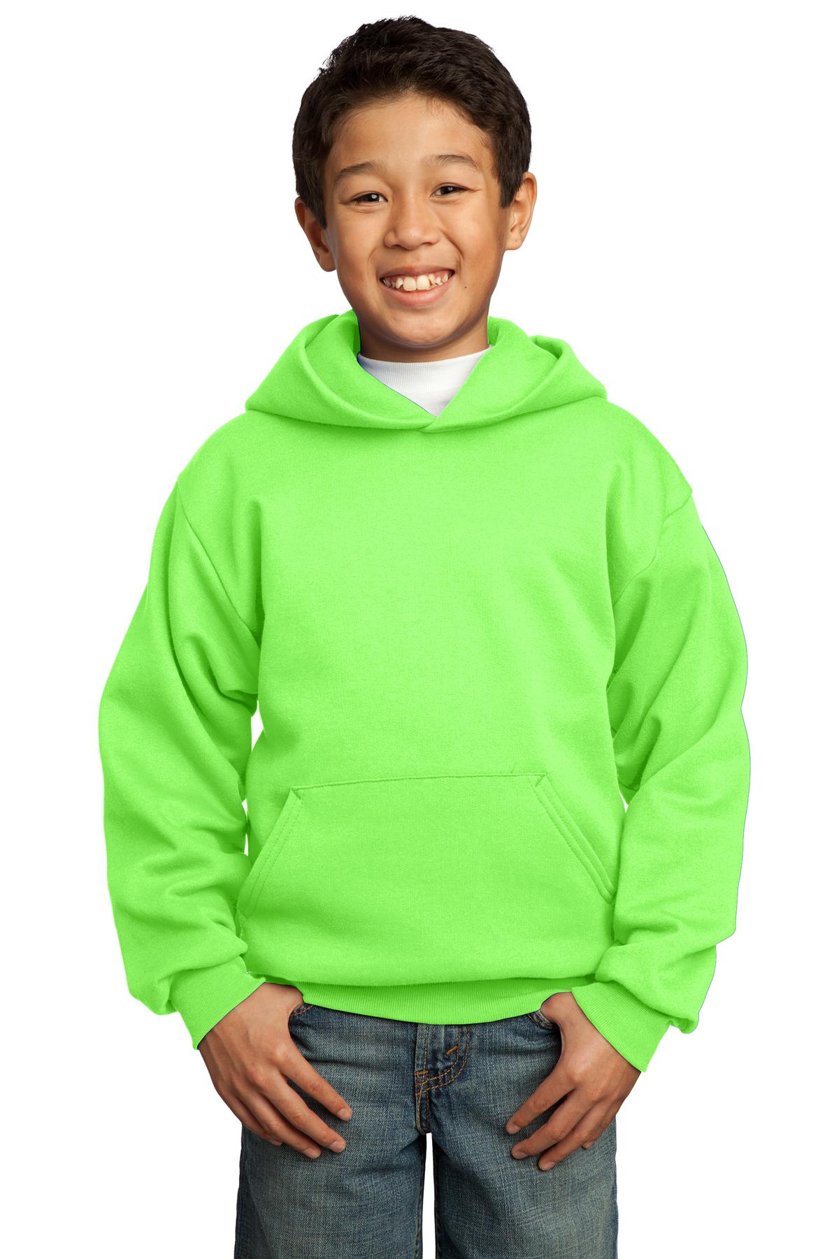 Custom Embroidered - Port & Company® - Youth Core Fleece Pullover Hooded Sweatshirt.  PC90YH