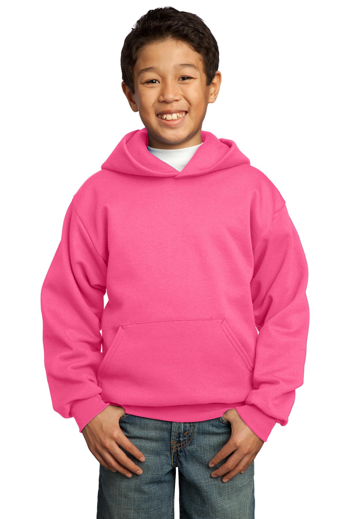 Custom Embroidered - Port & Company® - Youth Core Fleece Pullover Hooded Sweatshirt.  PC90YH