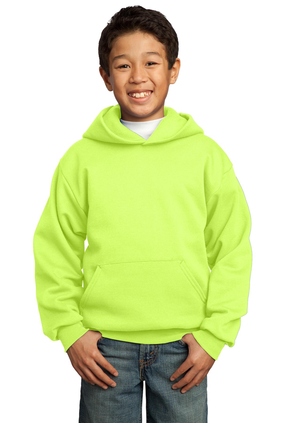 Custom Embroidered - Port & Company® - Youth Core Fleece Pullover Hooded Sweatshirt.  PC90YH