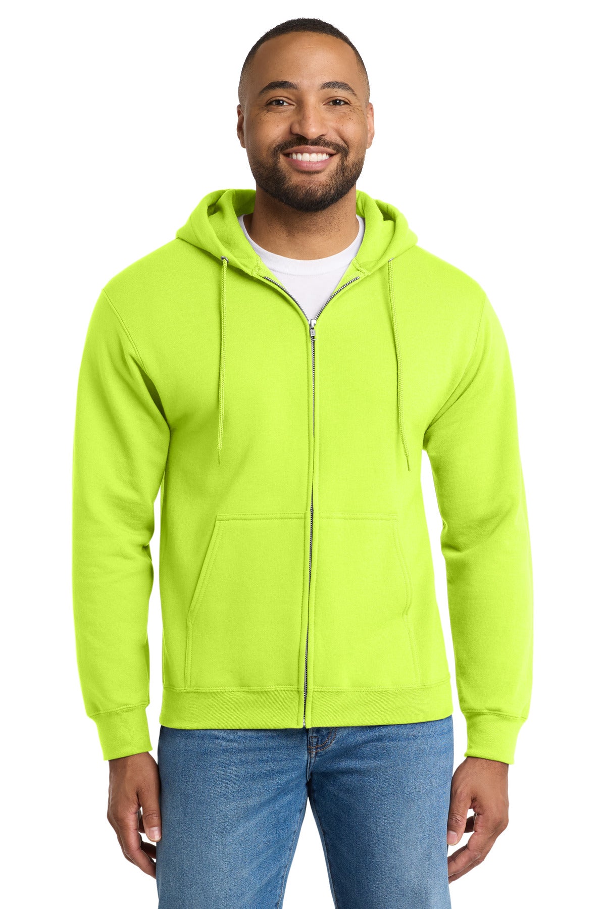 Custom Embroidery or DTF Print - Port & Co ®  Tall Essential Fleece Full-Zip Hooded Sweatshirt. PC90ZHT