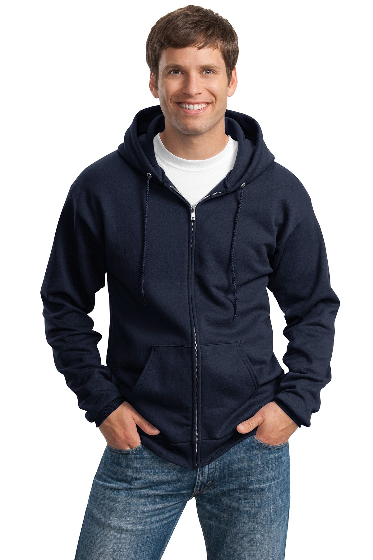 Custom Embroidered - Port & Company® Tall Essential Fleece Full-Zip Hooded Sweatshirt. PC90ZHT