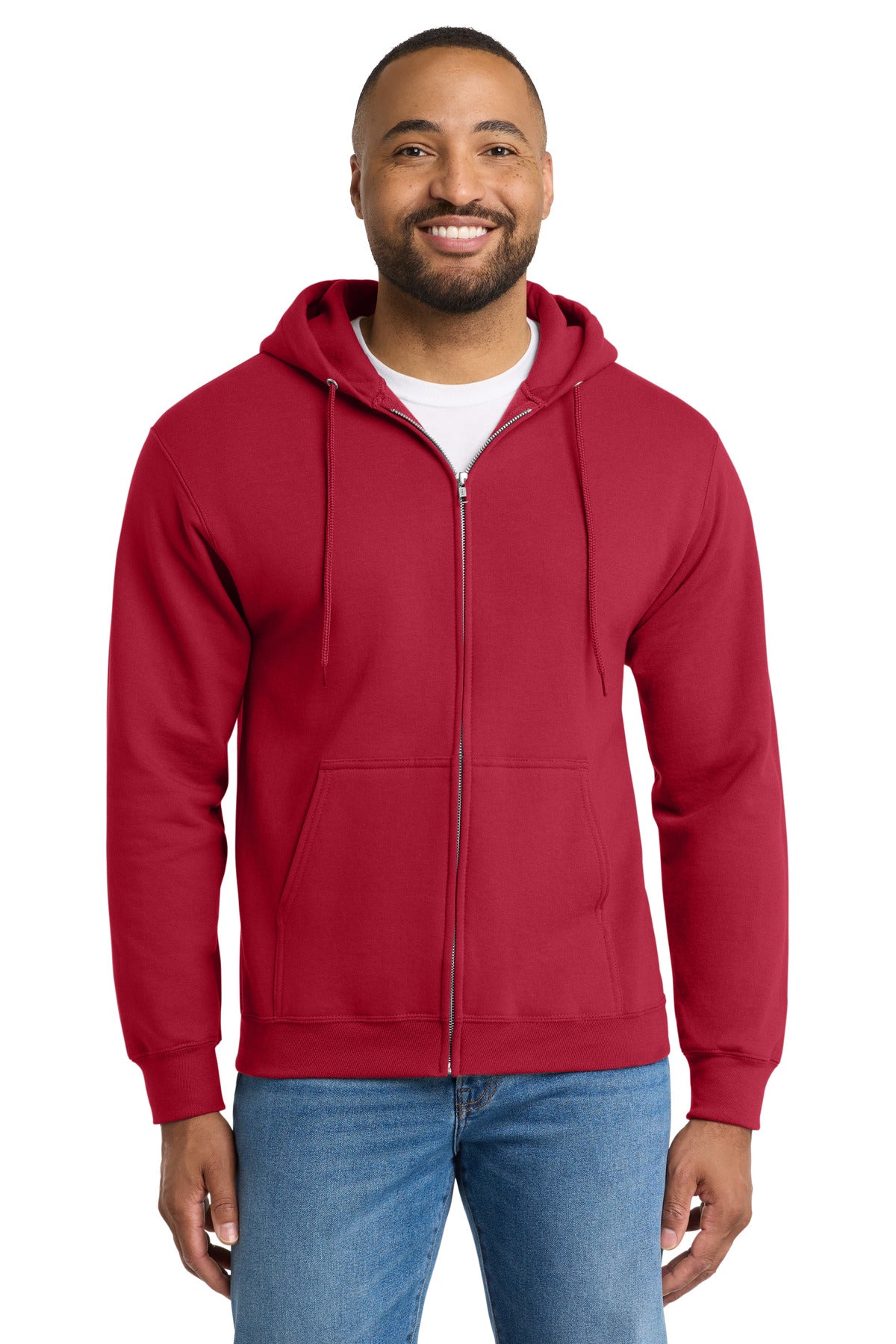 Custom Embroidery or DTF Print - Port & Co ®  Essential Fleece Full-Zip Hooded Sweatshirt.  PC90ZH