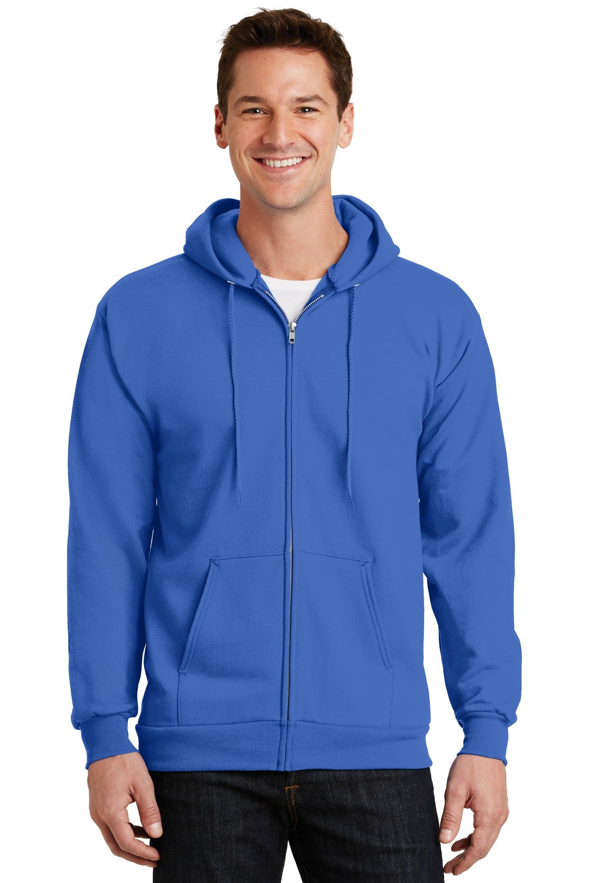 Custom Embroidered - Port & Company® -  Essential Fleece Full-Zip Hooded Sweatshirt.  PC90ZH