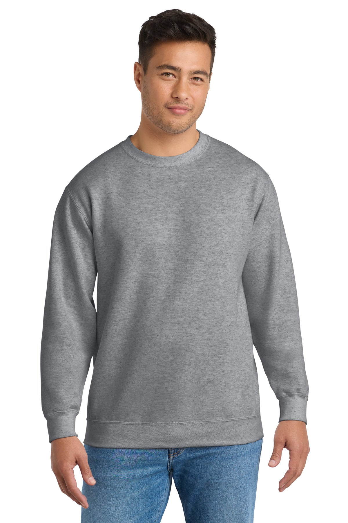 Custom Embroidery or DTF Print - Port & Co ®  Essential Fleece Crewneck Sweatshirt.  PC90