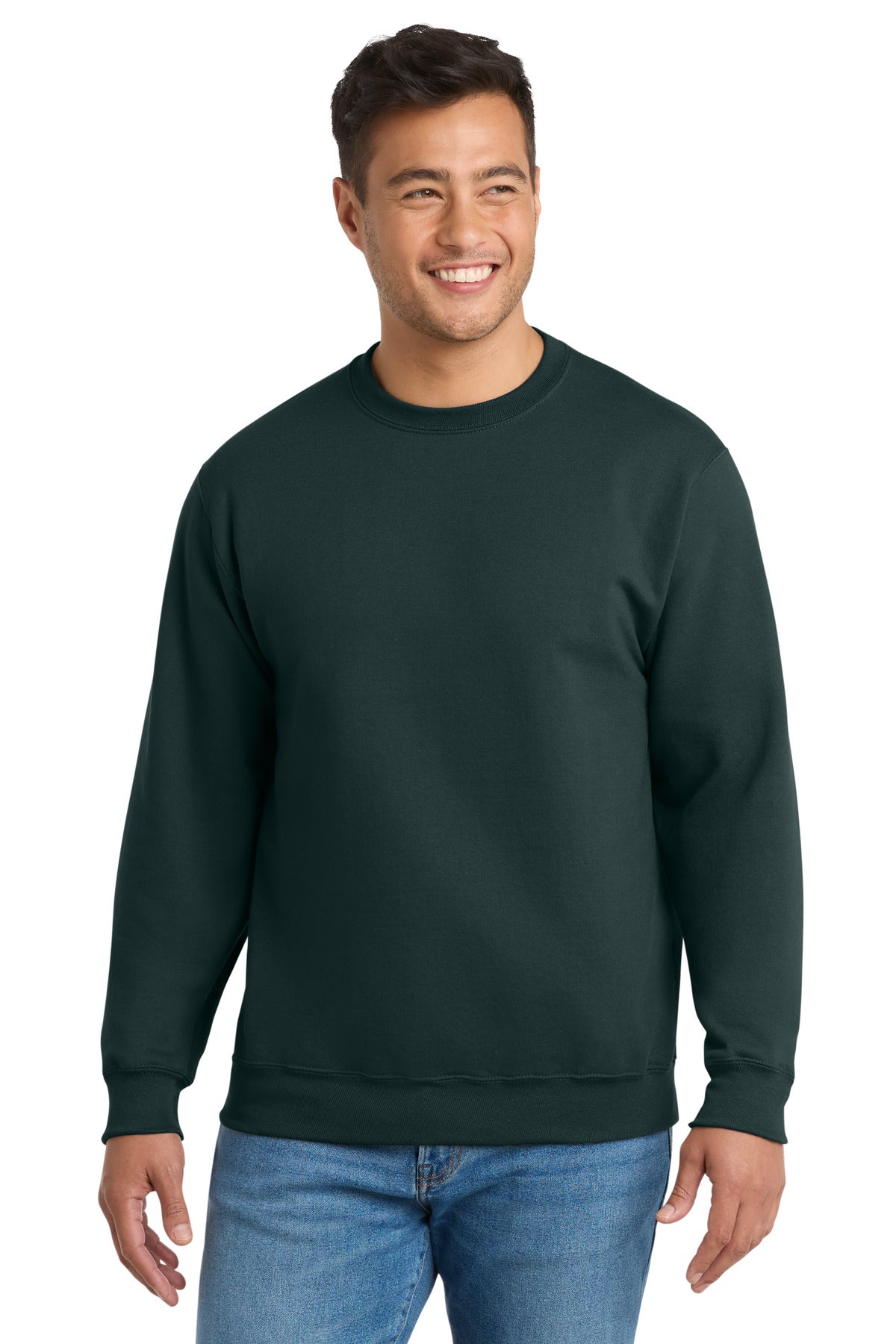 Custom Embroidery or DTF Print - Port & Co ®  Essential Fleece Crewneck Sweatshirt.  PC90