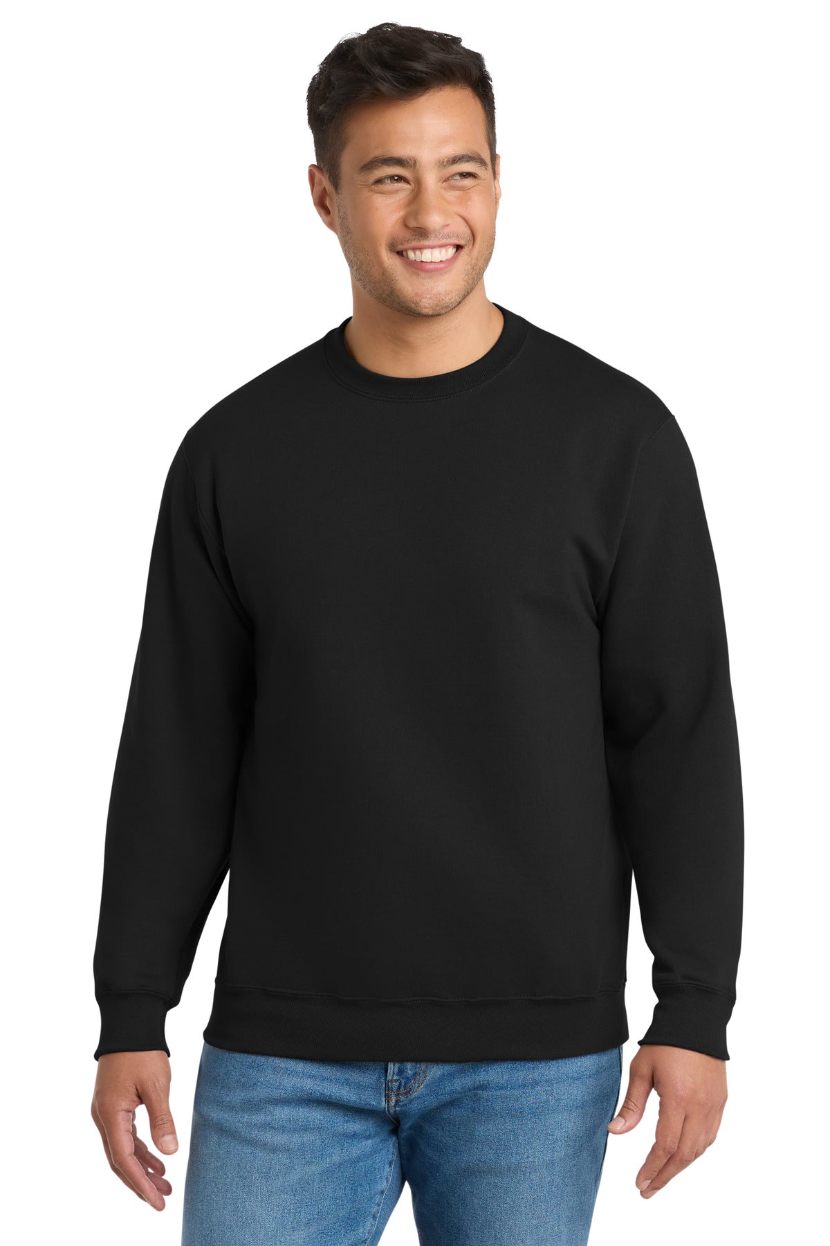 Custom Embroidery or DTF Print - Port & Co ®  Essential Fleece Crewneck Sweatshirt.  PC90