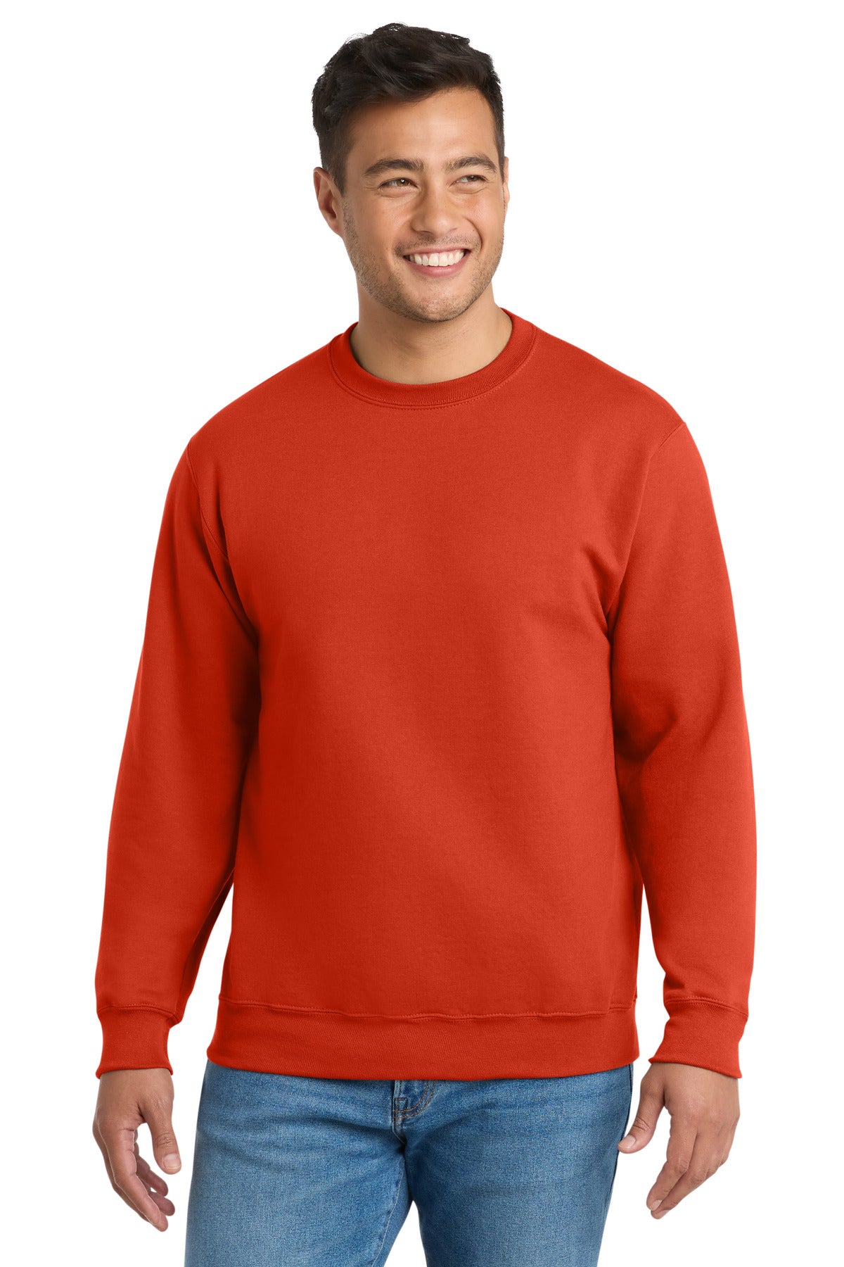 Custom Embroidery or DTF Print - Port & Co ®  Essential Fleece Crewneck Sweatshirt.  PC90