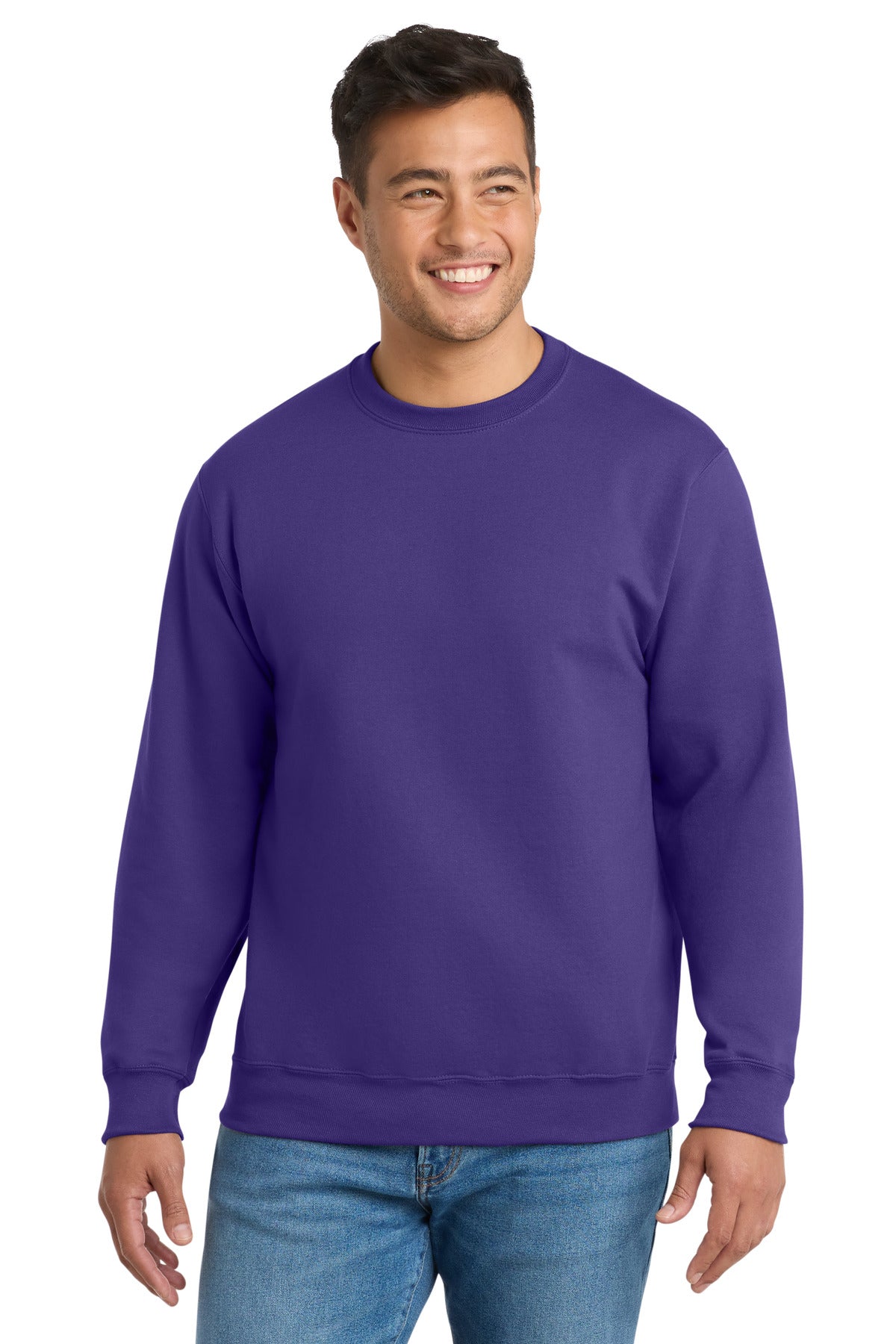 Custom Embroidery or DTF Print - Port & Co ®  Essential Fleece Crewneck Sweatshirt.  PC90