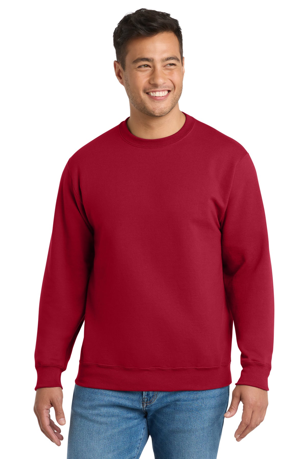 Custom Embroidery or DTF Print - Port & Co ®  Essential Fleece Crewneck Sweatshirt.  PC90