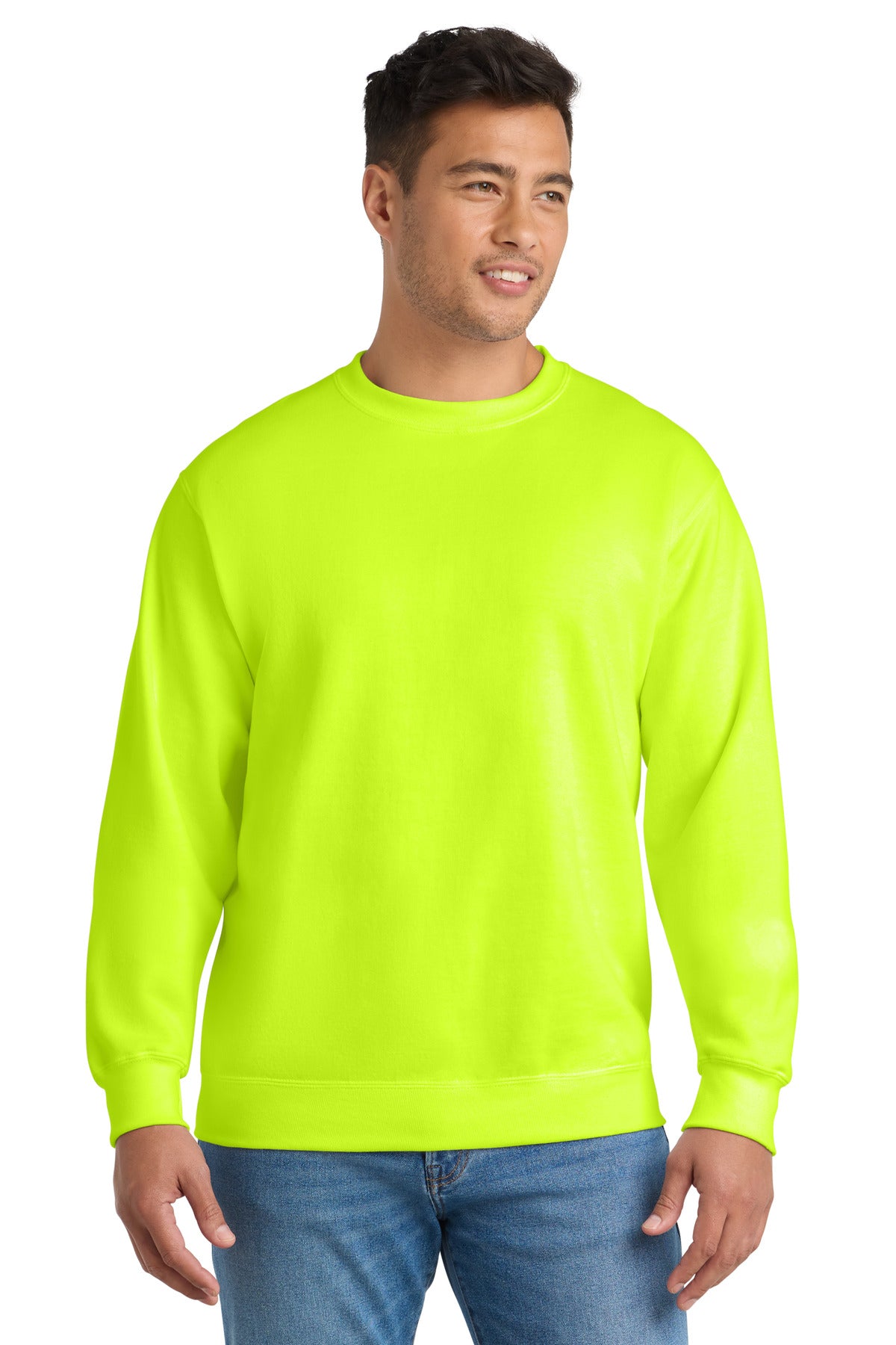 Custom Embroidery or DTF Print - Port & Co ®  Essential Fleece Crewneck Sweatshirt.  PC90