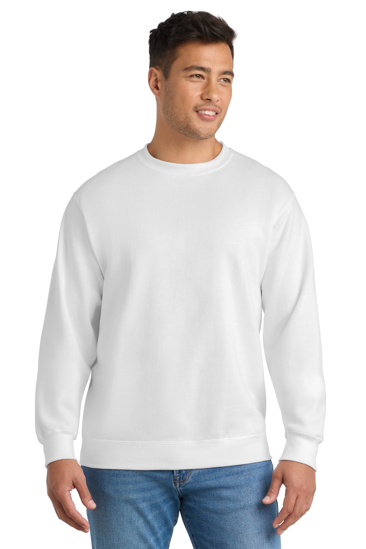 Custom Embroidery or DTF Print - Port & Co ®  Essential Fleece Crewneck Sweatshirt.  PC90