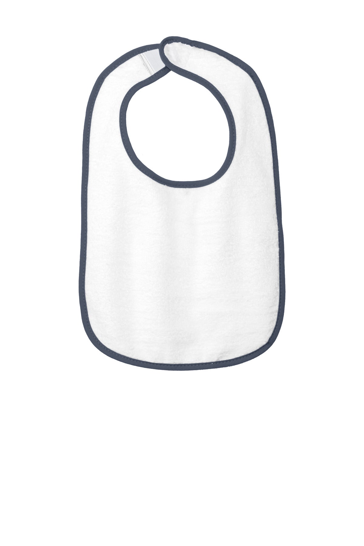 Custom Embroidered or DTF Printed - Rabbit Skins ™  Infant Contrast Trim Terry Bib. RS1003