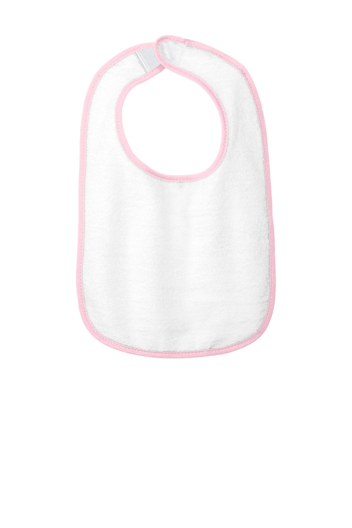 Custom Embroidered or DTF Printed - Rabbit Skins ™  Infant Contrast Trim Terry Bib. RS1003